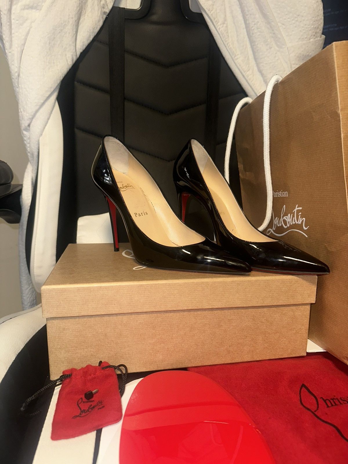 Christian Louboutin Kate 100m Black Pumps-Repair Lacquer Included**** Size US 7 / IT 37 - 2 Thumbnail