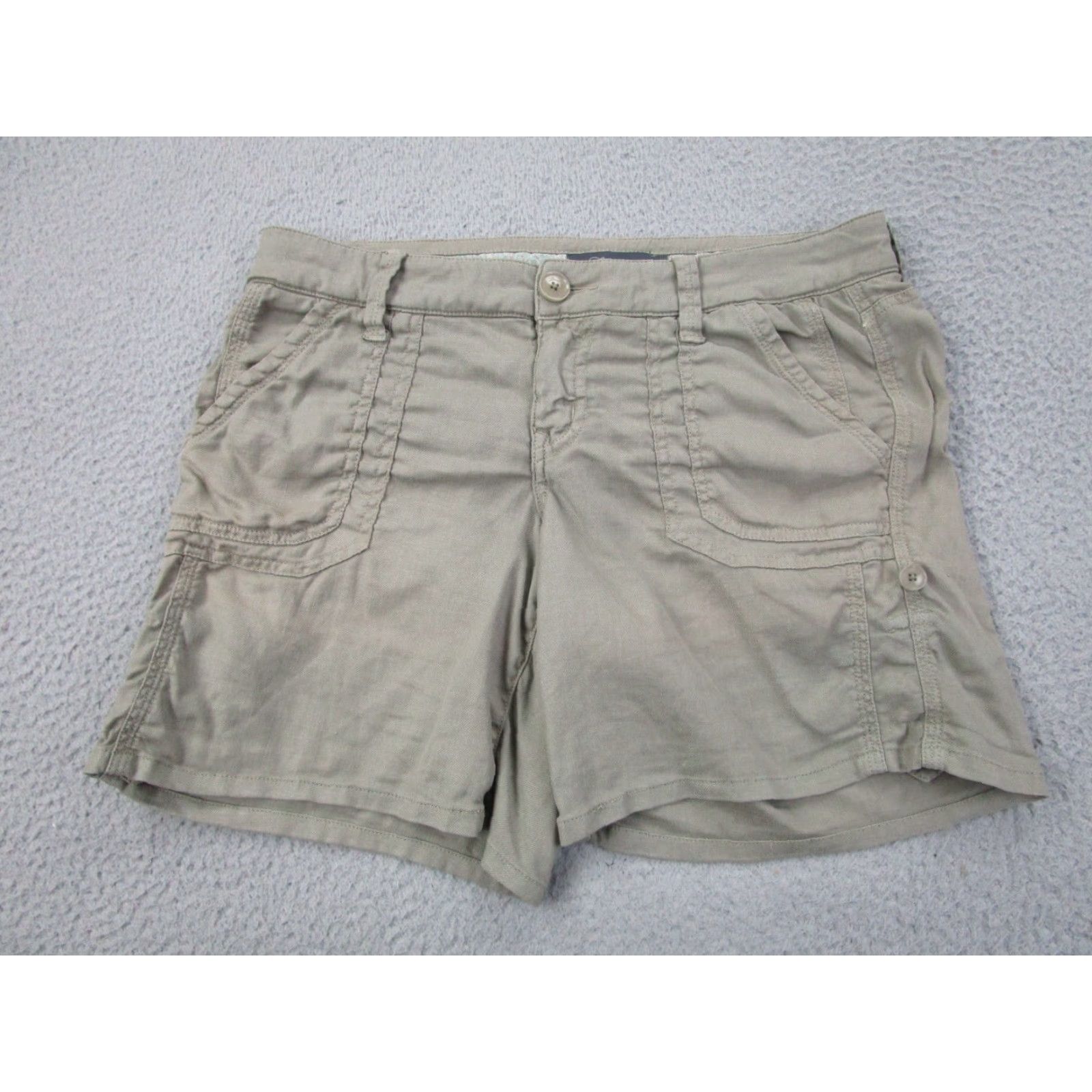 Vintage VINTAGE Level 99 Shorts Womens 32 Green Linen Coastal Boho Beach Outdoors Camp summer Size 24" / US 00 / IT 34 - 2 Thumbnail