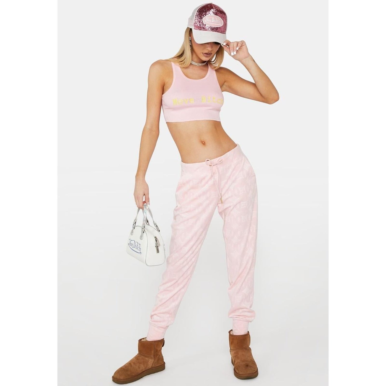 Juicy Couture Juicy Couture Kappa Embossed Velour Jogger Pants Whisper Size 26" / US 2 / IT 38 - 3 Thumbnail