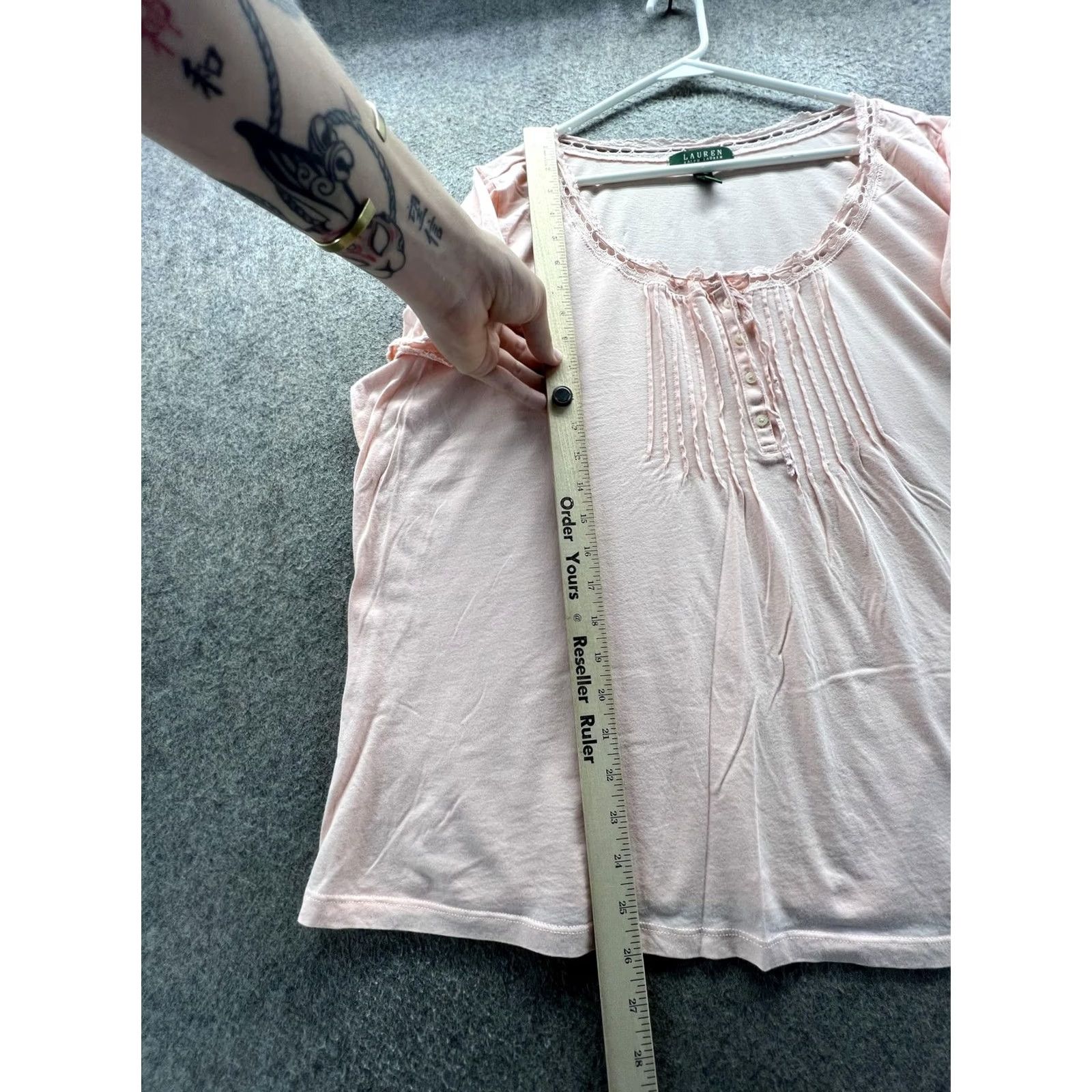 Ralph Lauren Lauren Ralph Shirt Womens 3X Pink Scoop Neck Short Sleeve Jersey Top Size XXL / US 16-18 / IT 52-54 - 3 Thumbnail