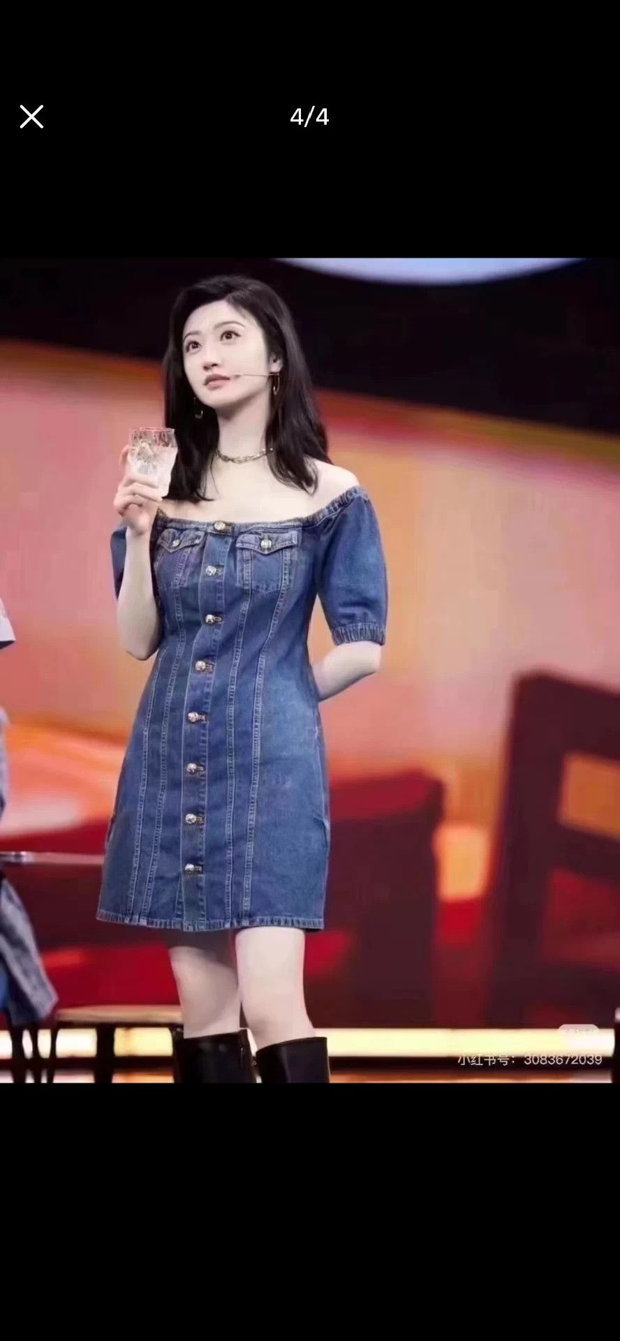 Celine Celine puff sleeve one shoulder waist denim dress L like new Size L / US 10 / IT 46 - 8 Thumbnail