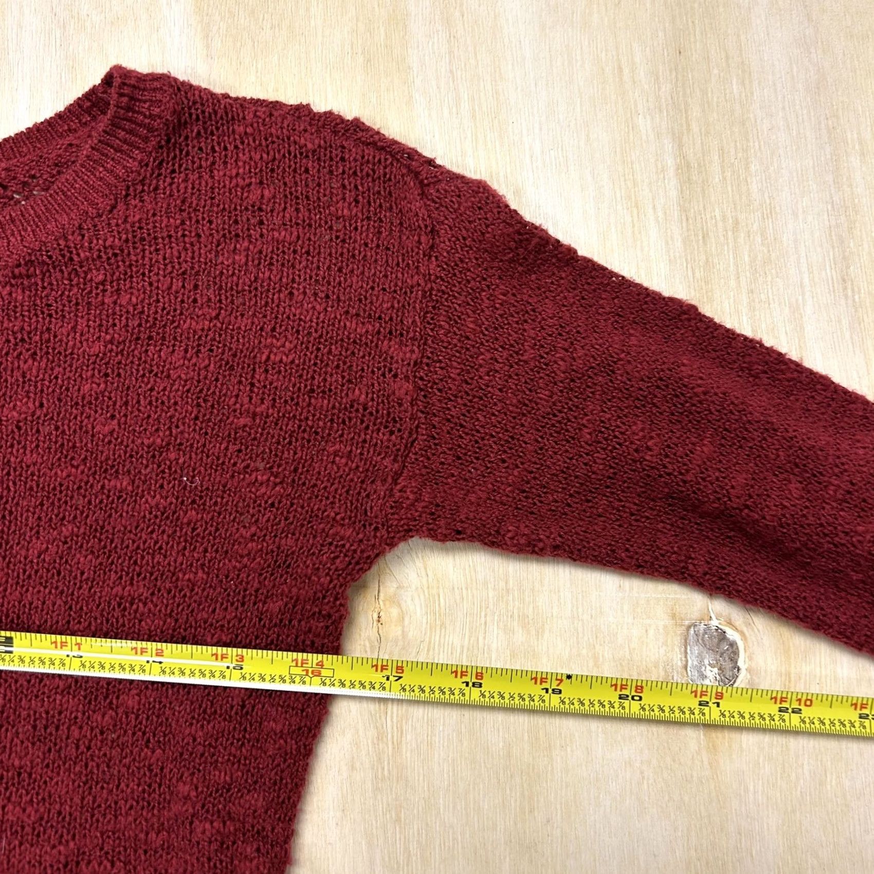 Abercrombie & Fitch Abercrombie & Fitch Sweater Womens XS Red Crew Neck Open Knit Layered Hem Size XS / US 0-2 / IT 36-38 - 6 Thumbnail