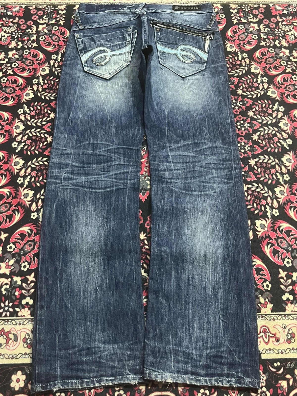 Bounty Hunter Studio RP “One Piece Luffy & Nakama” Blue Thunder Rip Jeans Size US 30 / EU 46 - 2 Thumbnail