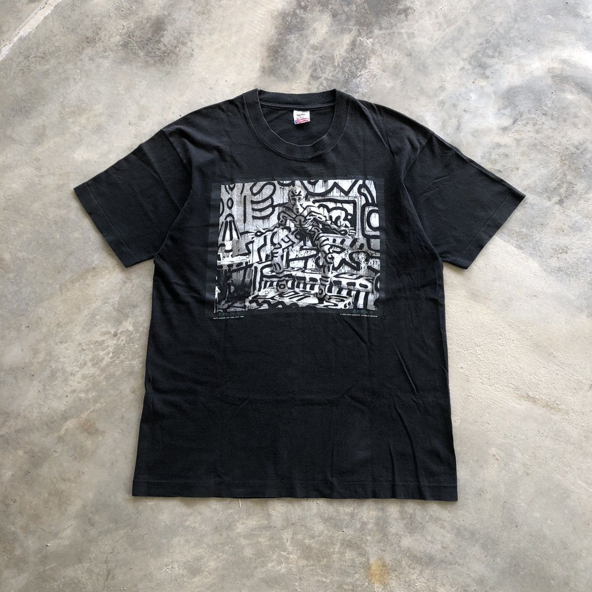 Keith Haring Rare KEITH HARING 1992 Photo by Annie Leibovitz T-Shirt Size US L / EU 52-54 / 3 - 1 Thumbnail