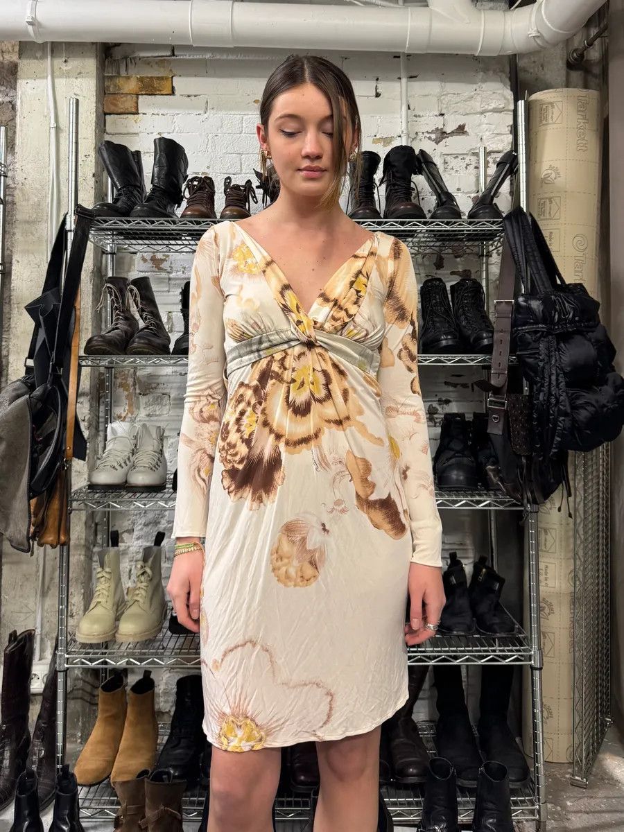 Roberto Cavalli Roberto Cavalli Flowers White Dress Size XS / US 0-2 / IT 36-38 - 1 Thumbnail