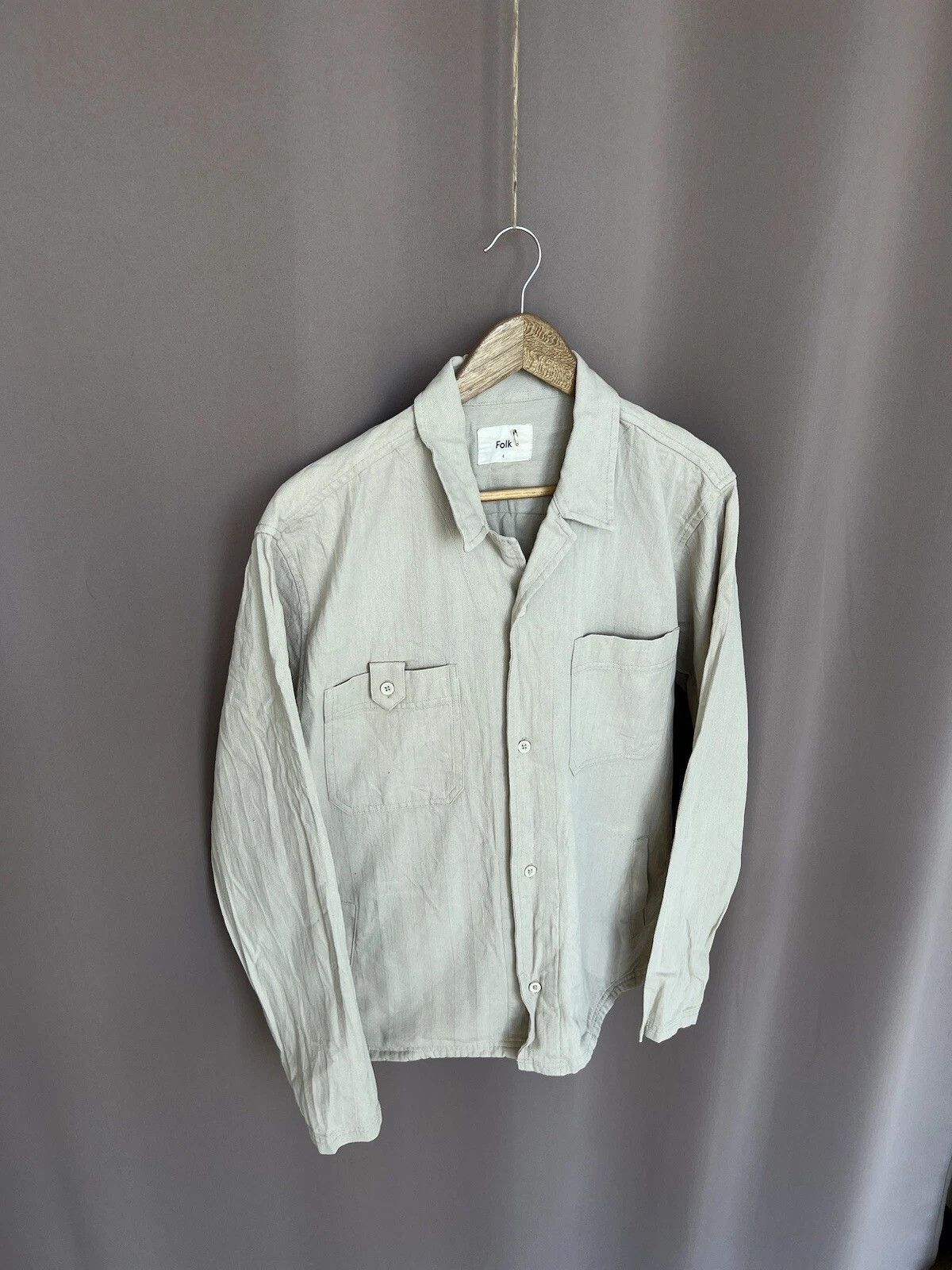 Folk Folk Button Up Shirt Mens Size L or 4 Cotton Overshirt Size US L / EU 52-54 / 3 - 5 Thumbnail