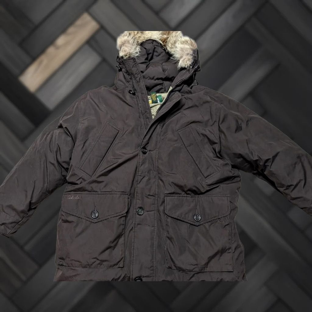 Vintage VINTAGE Cabela's parka coat GOOSE DOWN coyote fur trim XL brown ARCTIC coat Men's Size US XL / EU 56 / 4 - 1 Thumbnail