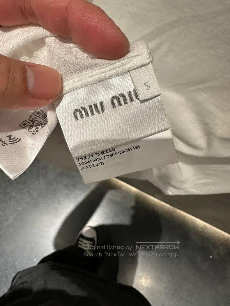 Miu Miu Miu Miu Black Logo Short Sleeve Size US S / EU 44-46 / 1 - 5 Thumbnail