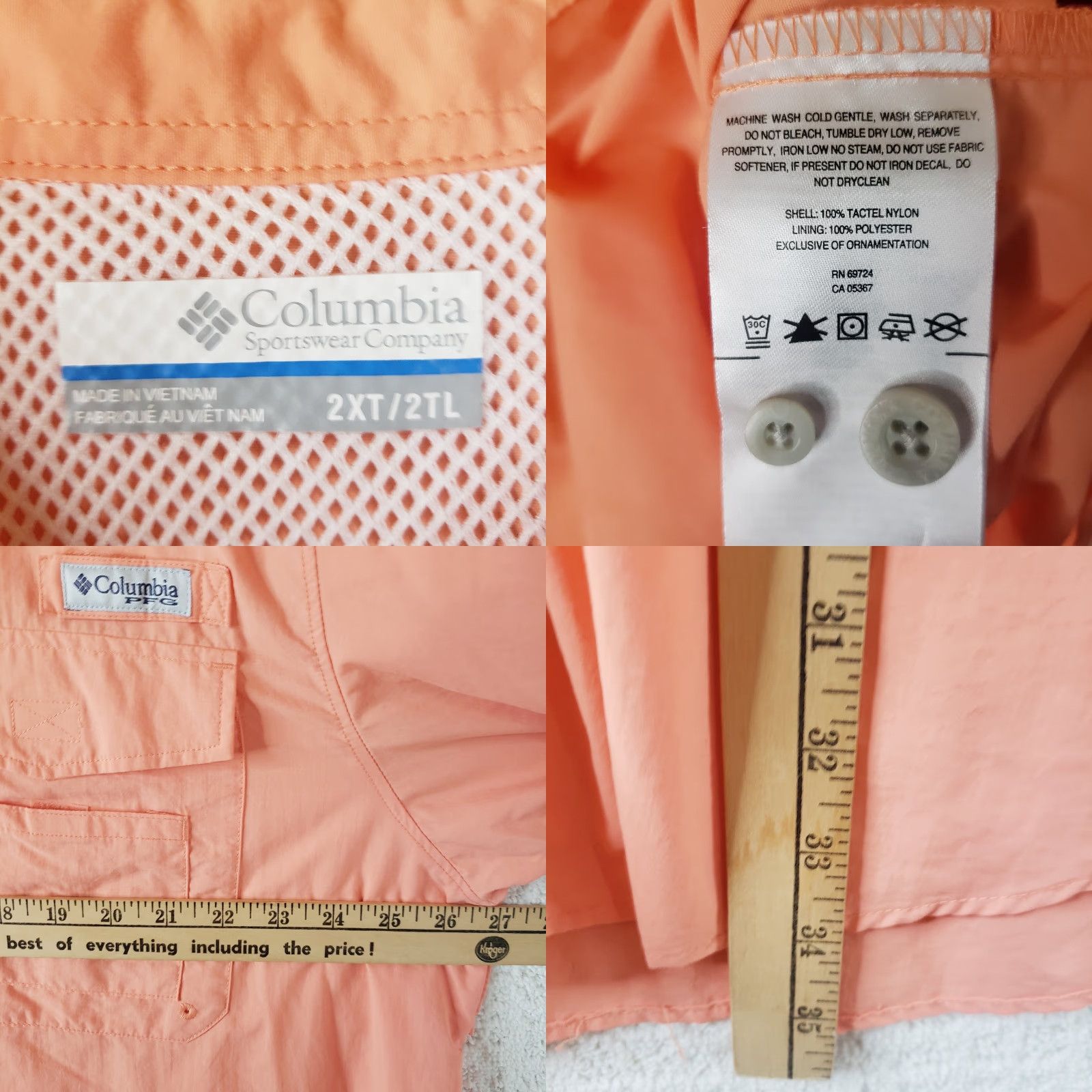 Vintage Columbia PFG Men 2XT Coral Fishing SS Shirt Button-Down UPF 30+ Outdoor Camp Shirt Size US XXL / EU 58 / 5 - 9 Thumbnail