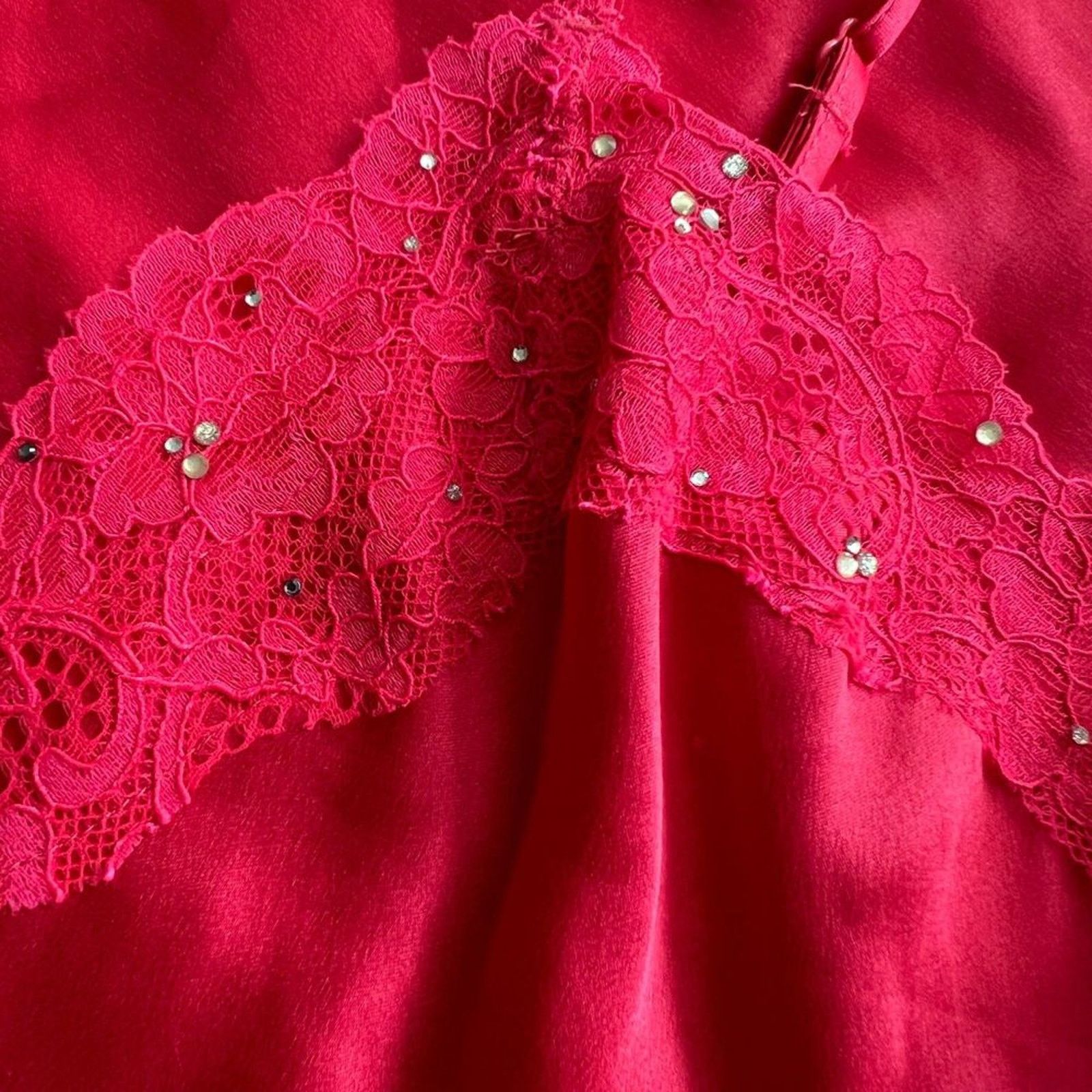Victoria's Secret VICTORIA'S SECRET Red Lace Embellished Chemise, Large Size ONE SIZE - 4 Thumbnail