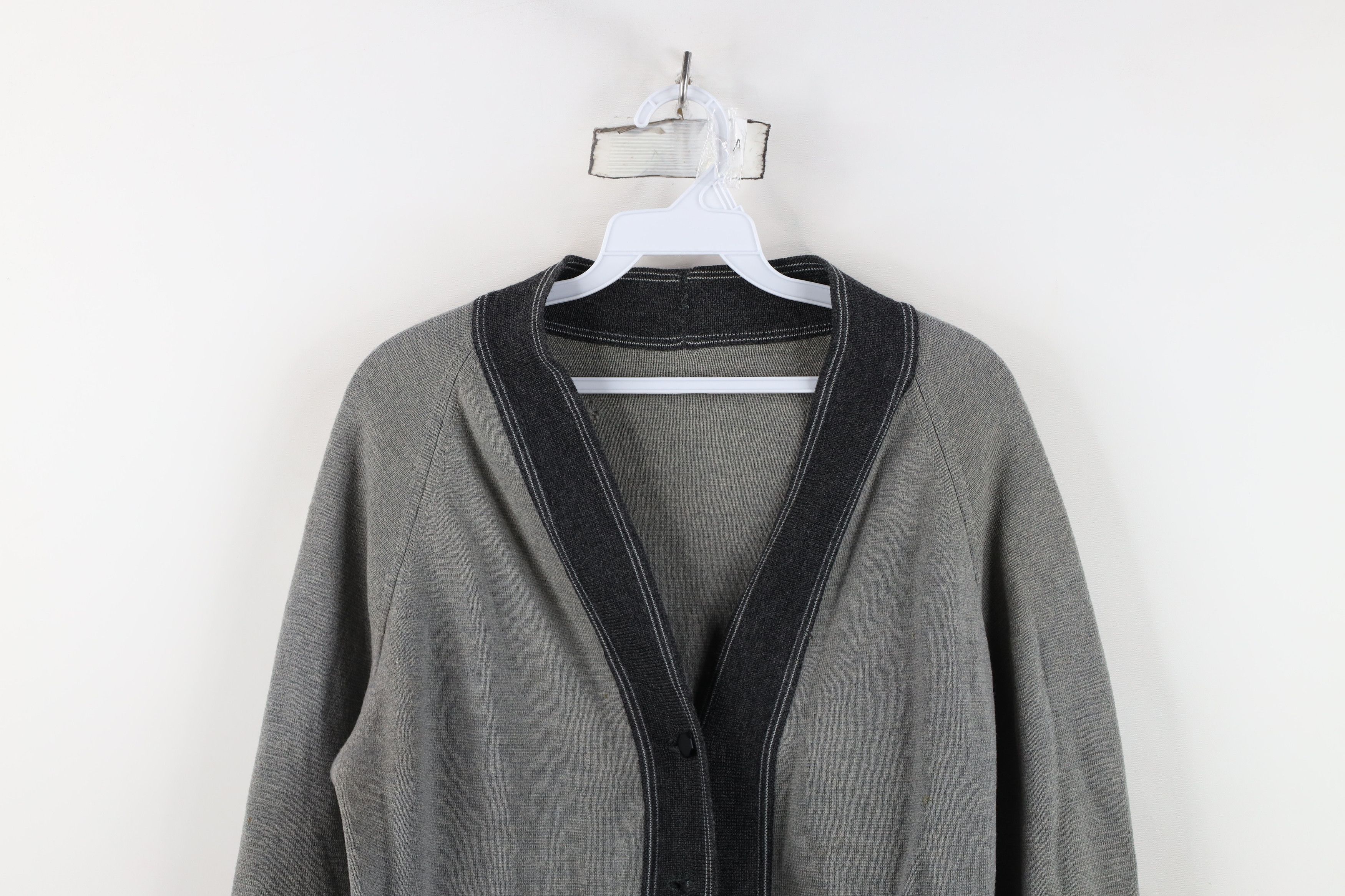 Vintage Vintage 50s Streetwear Wool Knit Cardigan Sweater Gray Size M / US 6-8 / IT 42-44 - 2 Thumbnail
