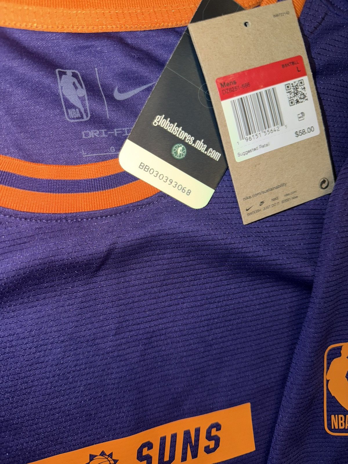 Nike Nike Dri Fit Phoenix Suns Renew Franklin Shirt Purple Large Size US L / EU 52-54 / 3 - 5 Thumbnail