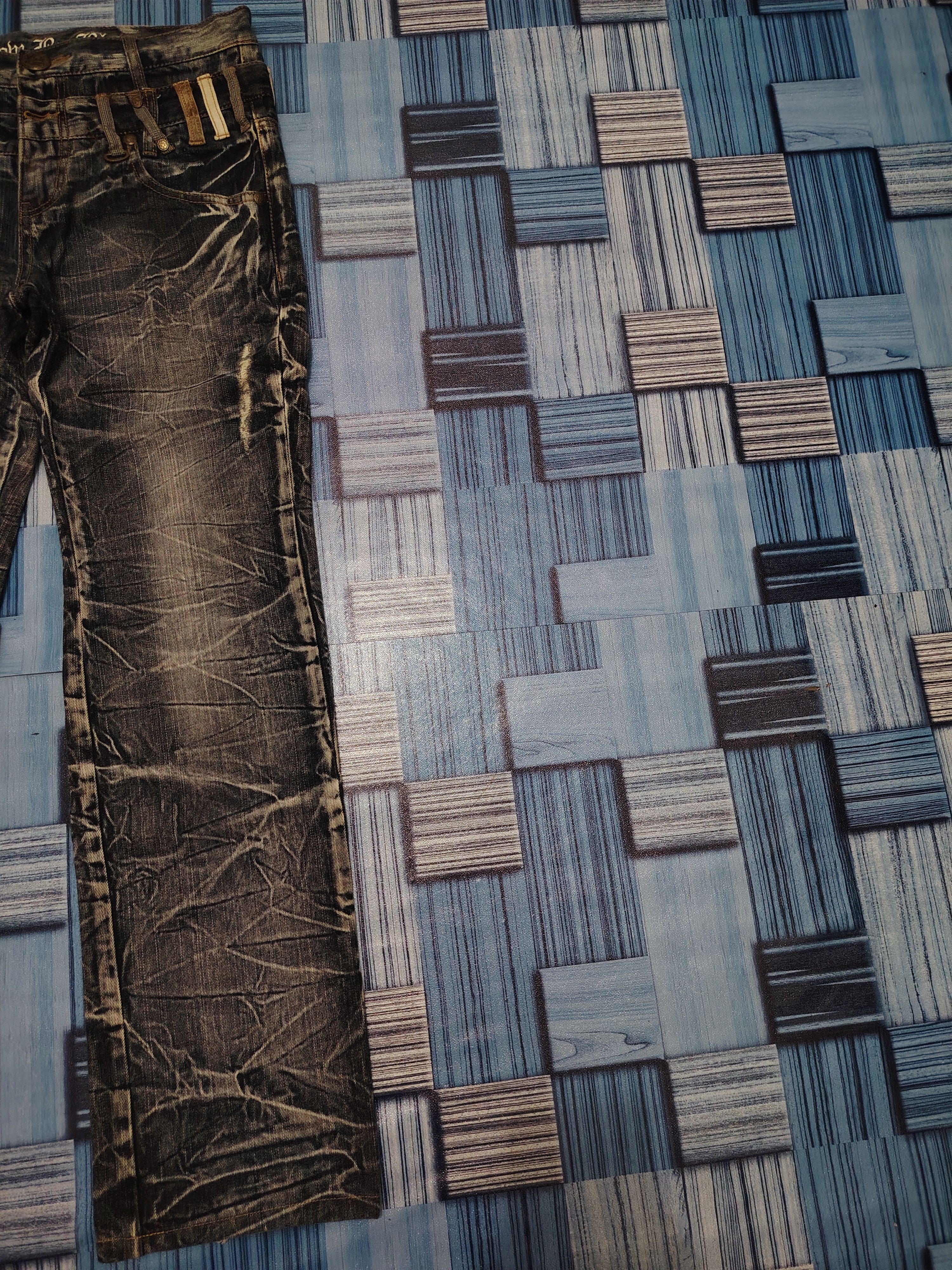 Who Decides War Japanese Blow By Blue Double Waist Flared Jeans Size US 31 - 3 Thumbnail