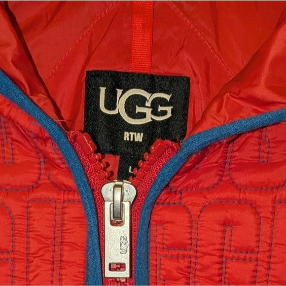 Ugg UGG Iggy Sherpa Half Zip Pullover L Orange Red Colorblock Size US L / EU 52-54 / 3 - 12 Thumbnail