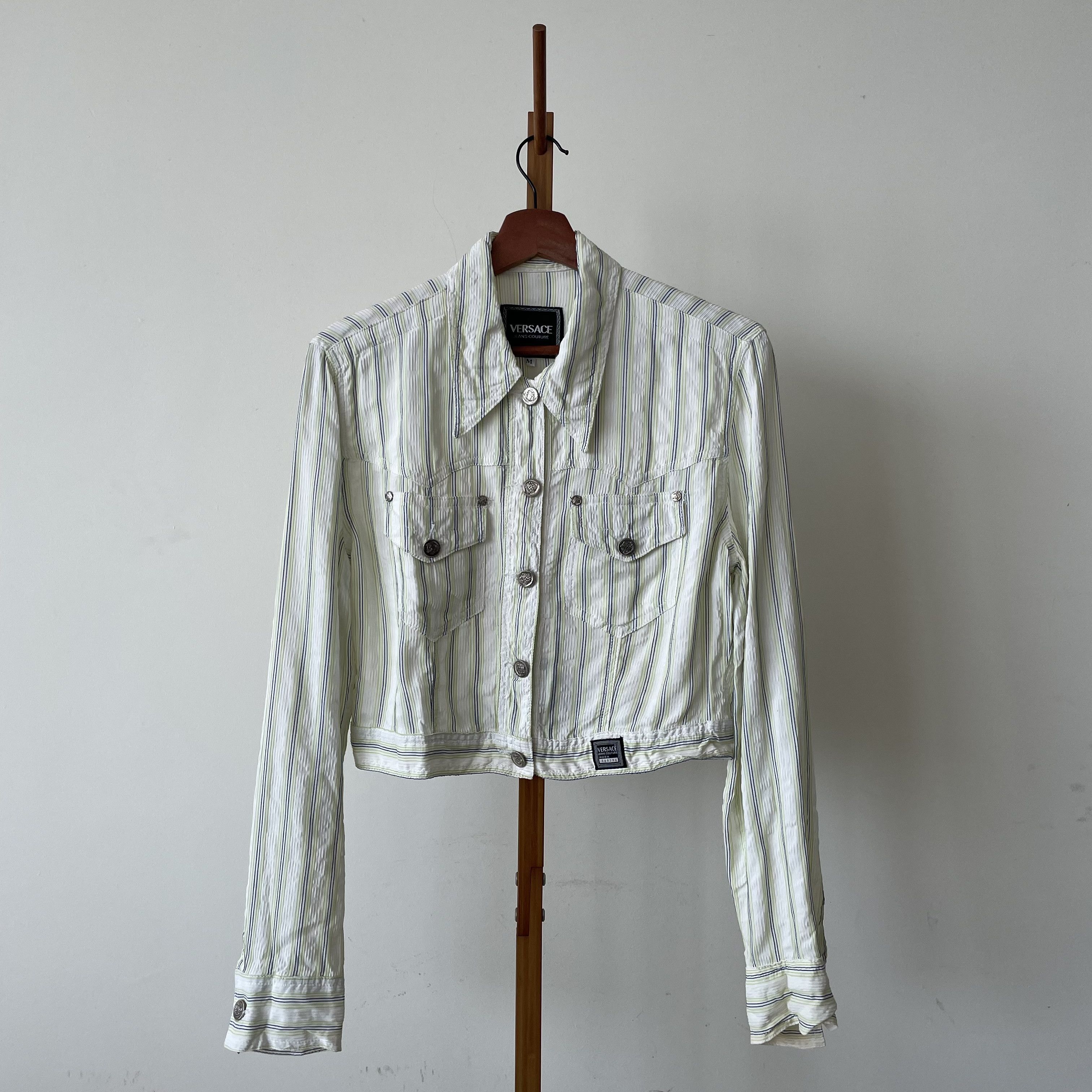 Versace Vintage Versace Striped Light Jacket Size US S / EU 44-46 / 1 - 1 Thumbnail