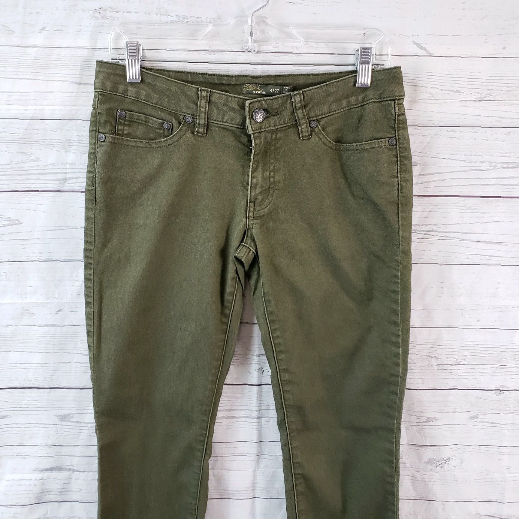 Prana prAna Womens Skinny Jeans Sz 4 Solid Green Low Rise Jeans Womens 4 Green Skinny Vintage: No? (remove) Size 27" / US 4 / IT 40 - 2 Thumbnail