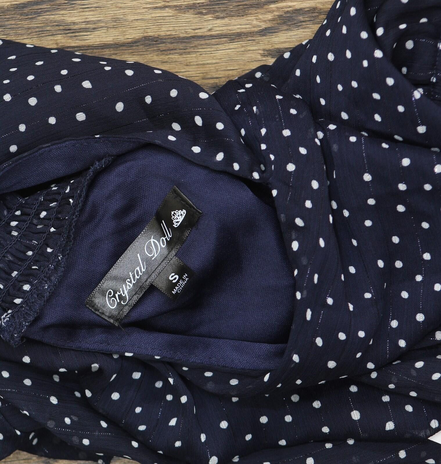 Other Nwt Crystal Doll Sleeve Fit Flare Dress Navy Blue / White S Size S / US 4 / IT 40 - 4 Thumbnail