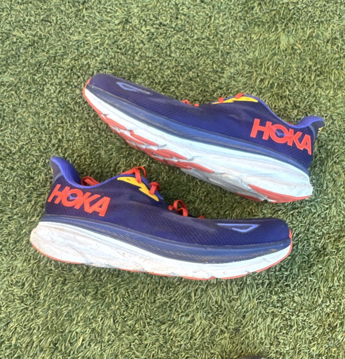 Hoka Hoka One One Clifton 9 Blue Cushioning Road Running Shoes 14 Size US 14 / EU 47 - 1 Thumbnail
