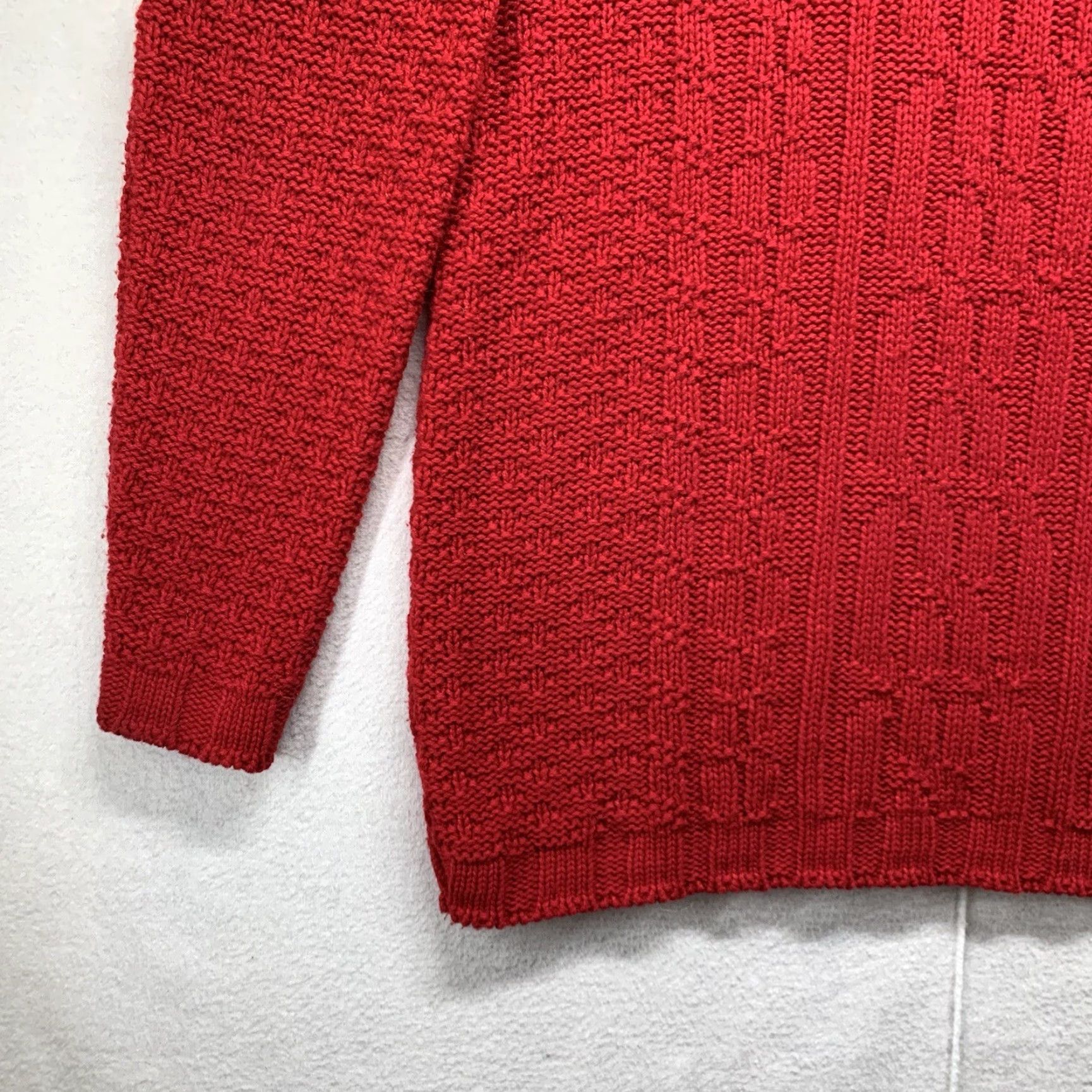 Vintage VINTAGE Bobbie Brooks Red Cable-Knit Sweater Women’s Large Pullover 80s Classic Made in USA Size L / US 10 / IT 46 - 2 Thumbnail