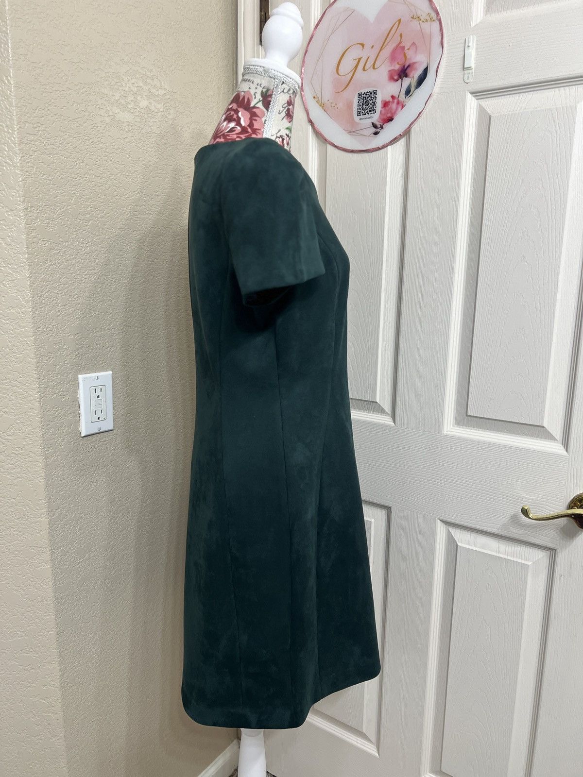 Calvin Klein Calvin Klein Emerald Green Midi Dress with Short Sleeves Size XL / US 12-14 / IT 48-50 - 2 Thumbnail