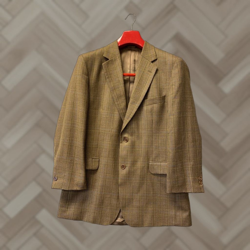 Brooks Brothers BROOKS BROTHERS 346 Blazer Jacket Glen Plaid Brown Wool 42R Mens Size 42R - 1 Thumbnail