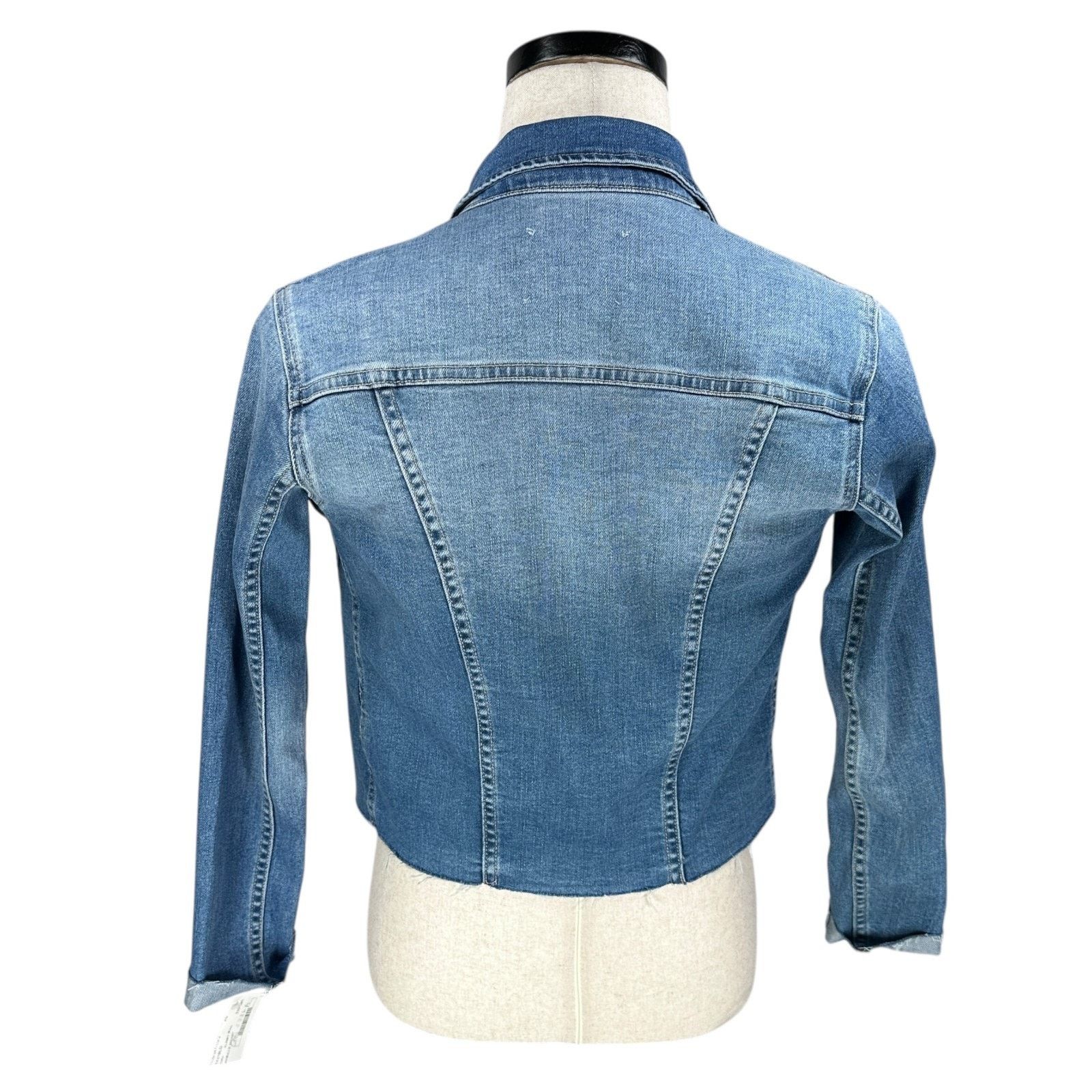 L'AGENCE L'Agence Janelle Denim Jacket Women XS Alamo Blue Raw New Size XS / US 0-2 / IT 36-38 - 5 Thumbnail