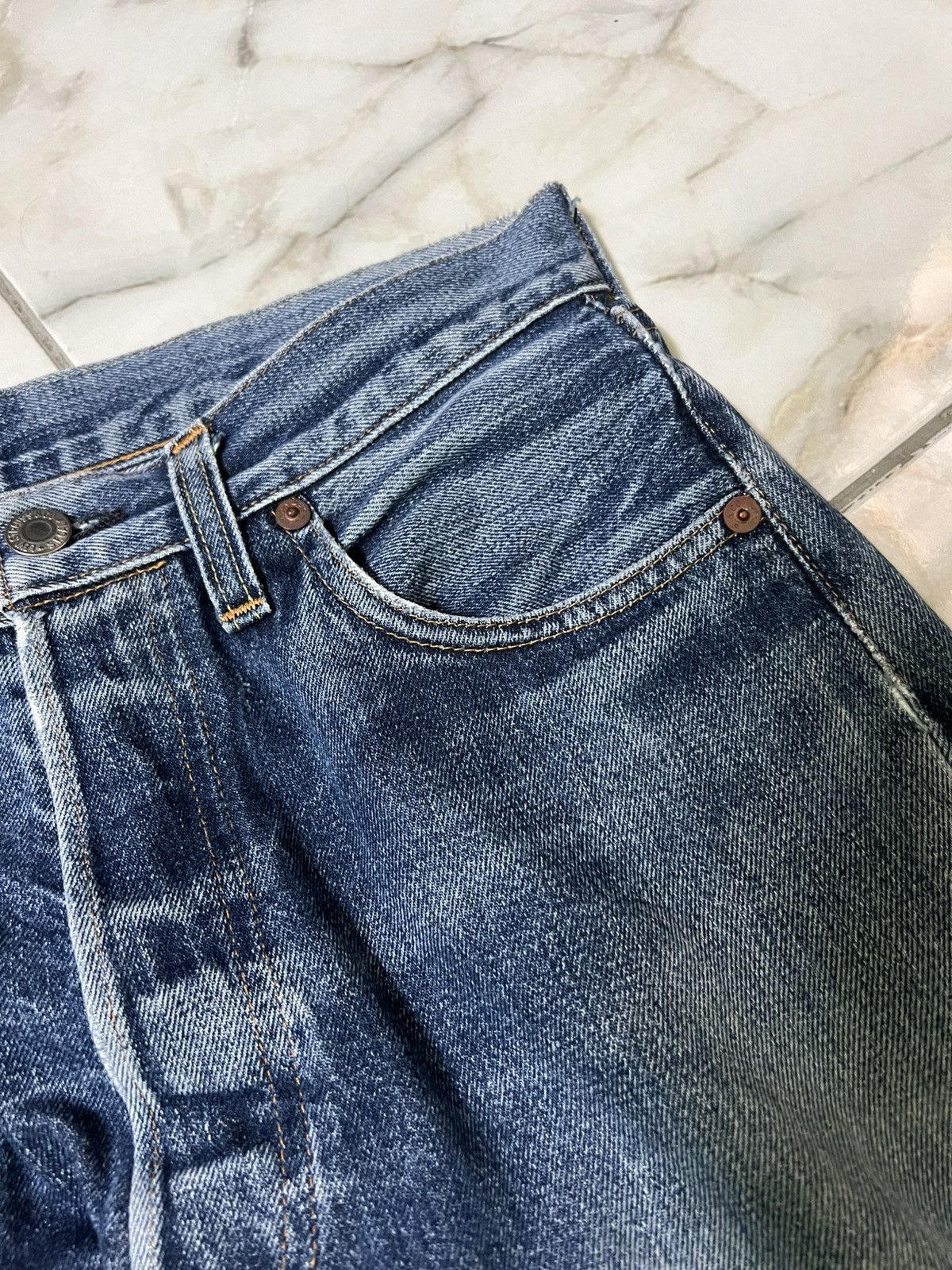 Levi's × Levi's Vintage Clothing 💥Vintage 90’s💥Levis Big E 501 XX Distress Selvedge Jean Size US 28 / EU 44 - 7 Thumbnail