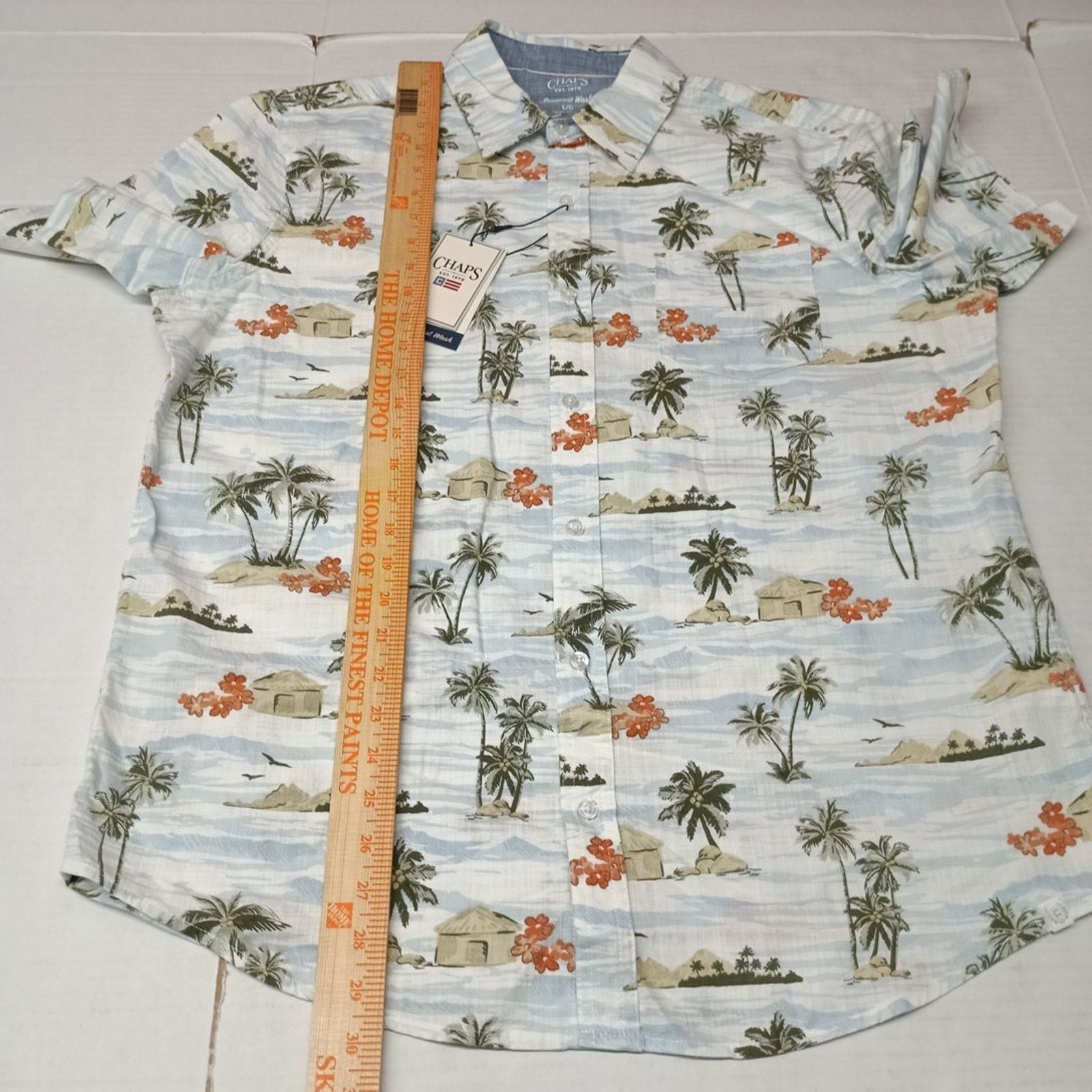 Chaps Chaps Seacoast Wash Chambray Woven Shirt Men's L White Sand Size US L / EU 52-54 / 3 - 5 Thumbnail