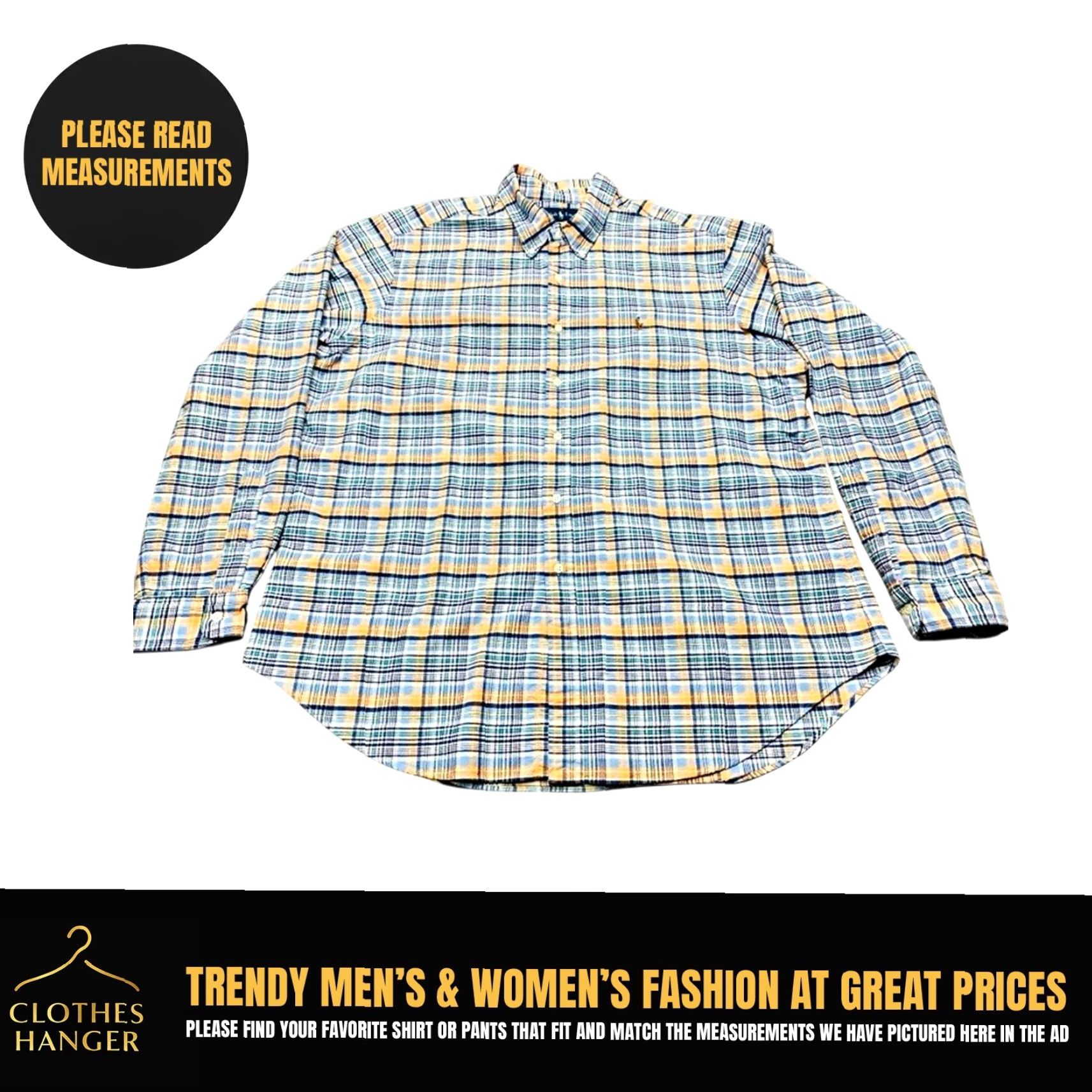 Polo Ralph Lauren Ralph Lauren Plaid Shirt Men's Size XXL Classic Fit Blue Orange School Church Size US XXL / EU 58 / 5 - 2 Thumbnail