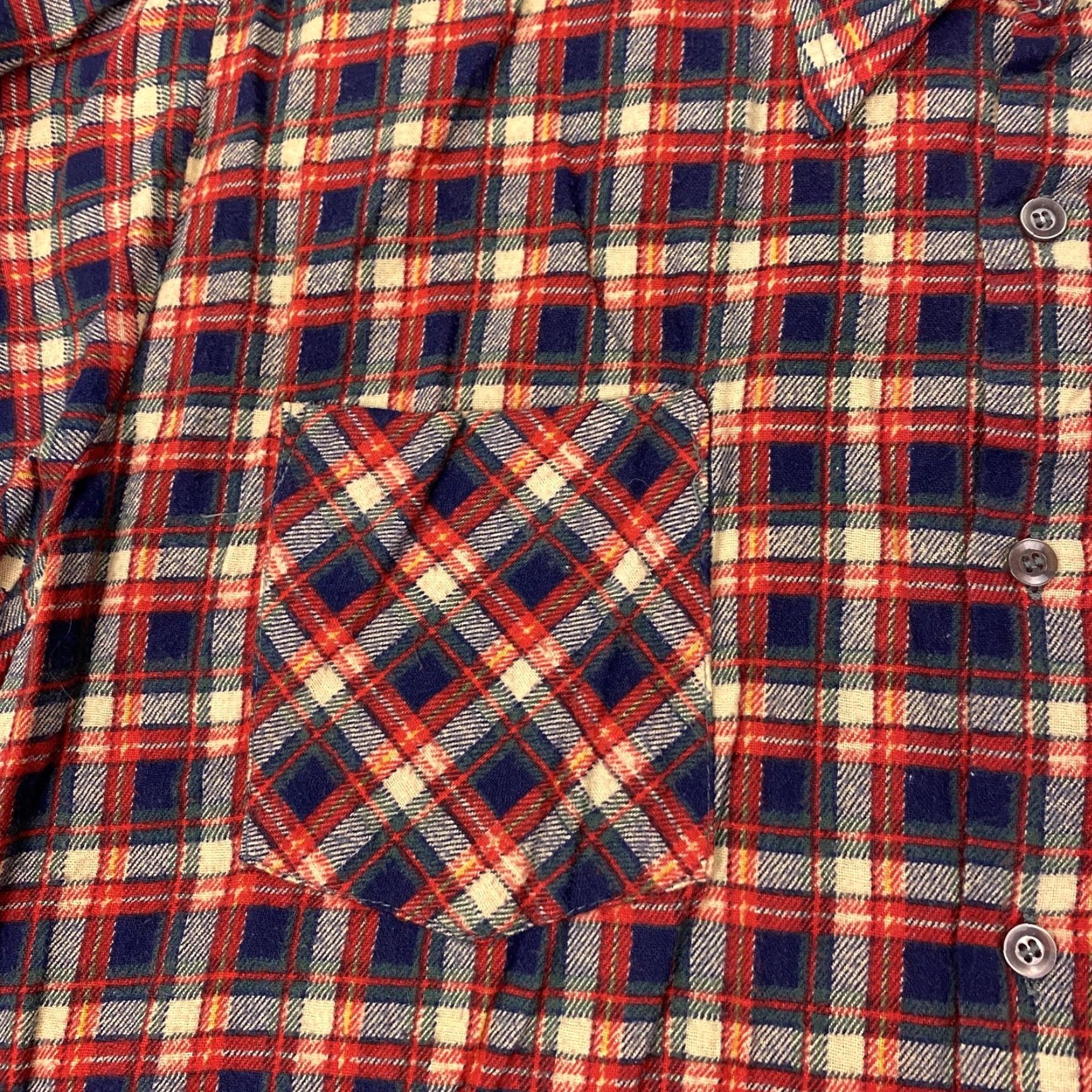 Fruit Of The Loom VINTAGE Fruit of the Loom Shirt Mens M Red Navy Plaid Flannel Button-Down 70s 80s Mens Size US M / EU 48-50 / 2 - 4 Thumbnail