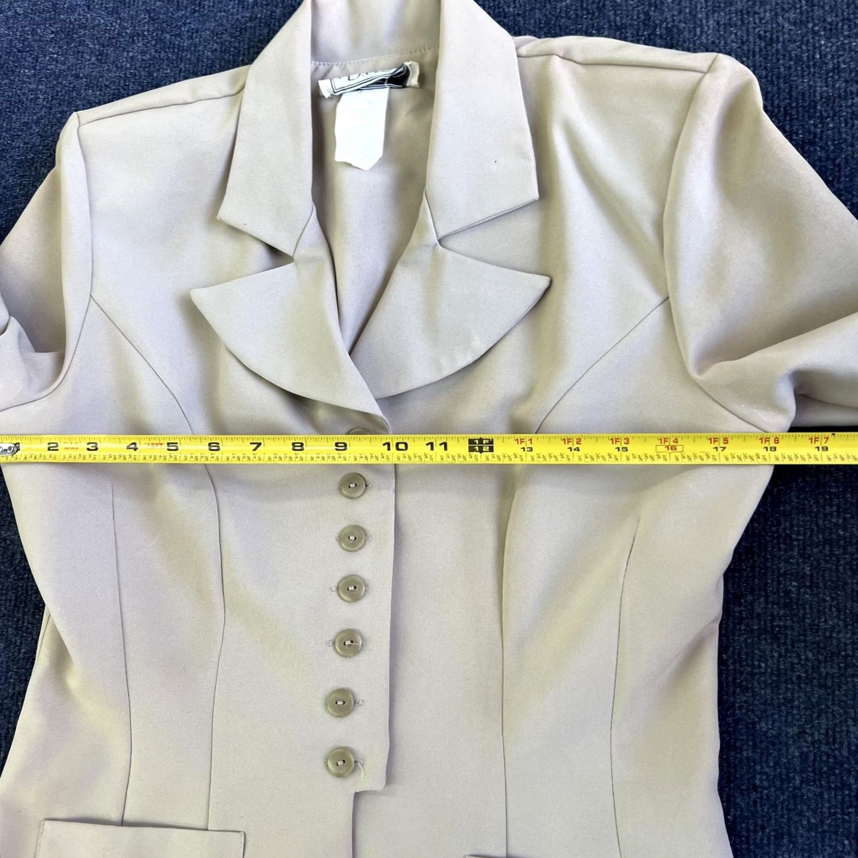 Vintage VINTAGE DBY Ltd. Blazer Jacket Womens 9 Beige 8 Button Longline Work Office Size M / US 6-8 / IT 42-44 - 5 Thumbnail