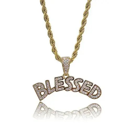 Jewelry Rock Rapper Blessing Letter Necklace Size ONE SIZE - 3 Thumbnail