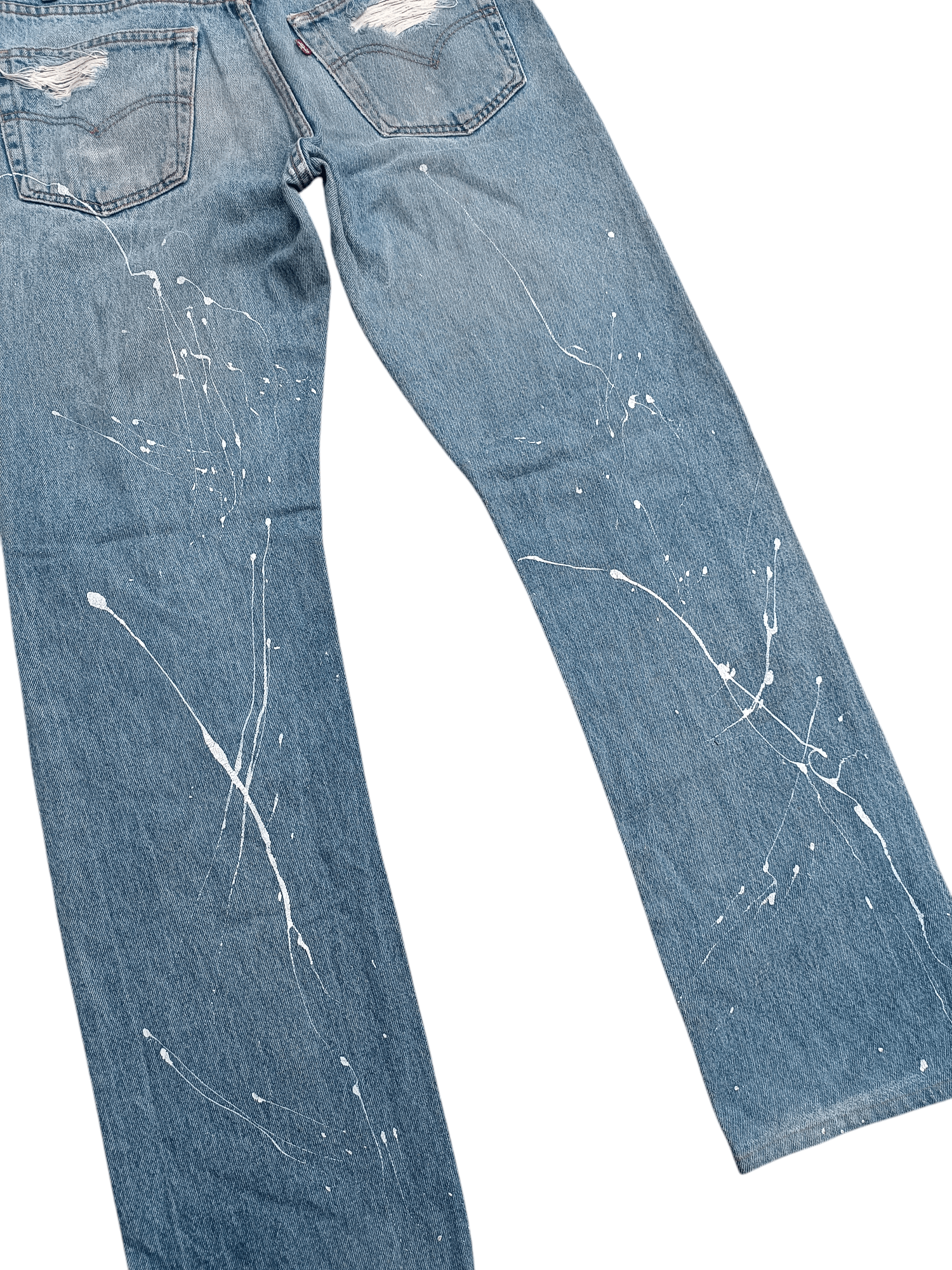 Levi's × Vintage Y2K Levis 505 Regular Straight Cut Distressed Splatter Denim Size US 32 / EU 48 - 13 Thumbnail