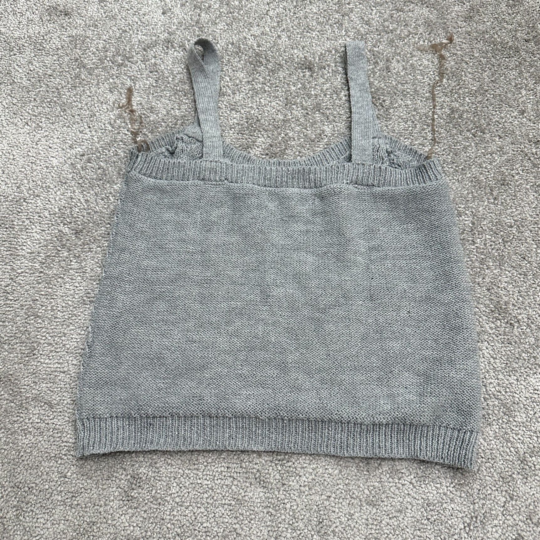 Vintage Absolutely Famous Tank Top Sweater Women L Gray Acrylic Cable-Knit Sleeveless Pullover Lightweight Breathable Size L / US 10 / IT 46 - 2 Thumbnail