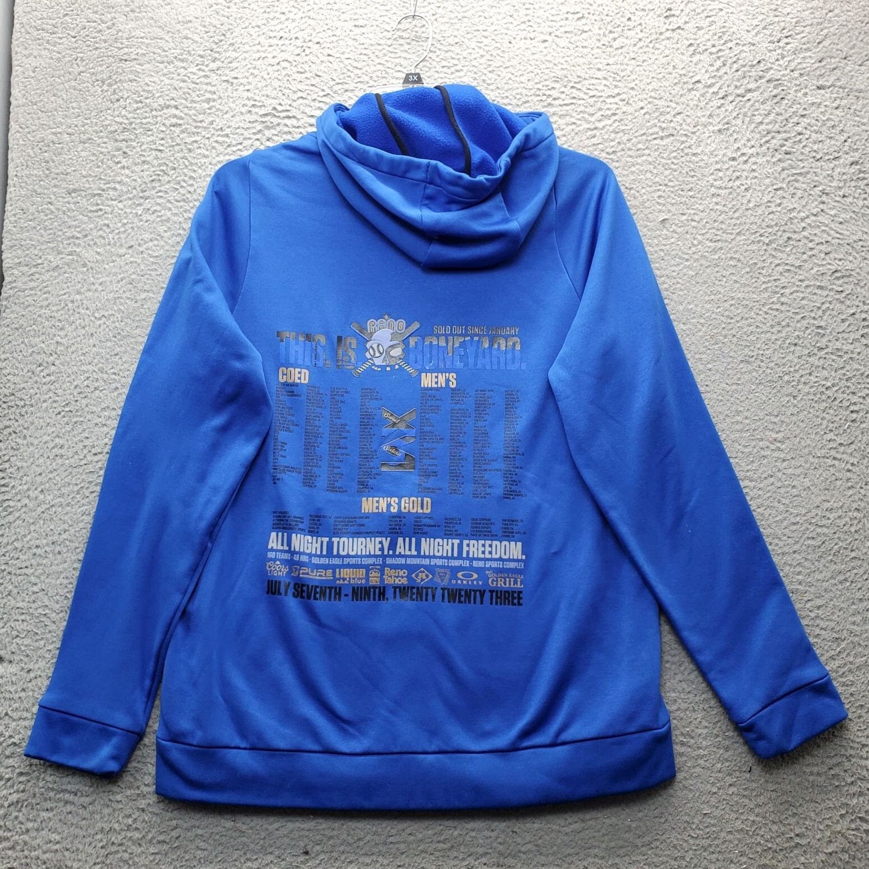 Nike Nike Hoodie: Mens L Blue Dri-FIT Skull Graphic Front Pullover Hooded, Fleece Lined, 100% Polyester, Chest 22.5", Length 28.5" Size US L / EU 52-54 / 3 - 2 Thumbnail
