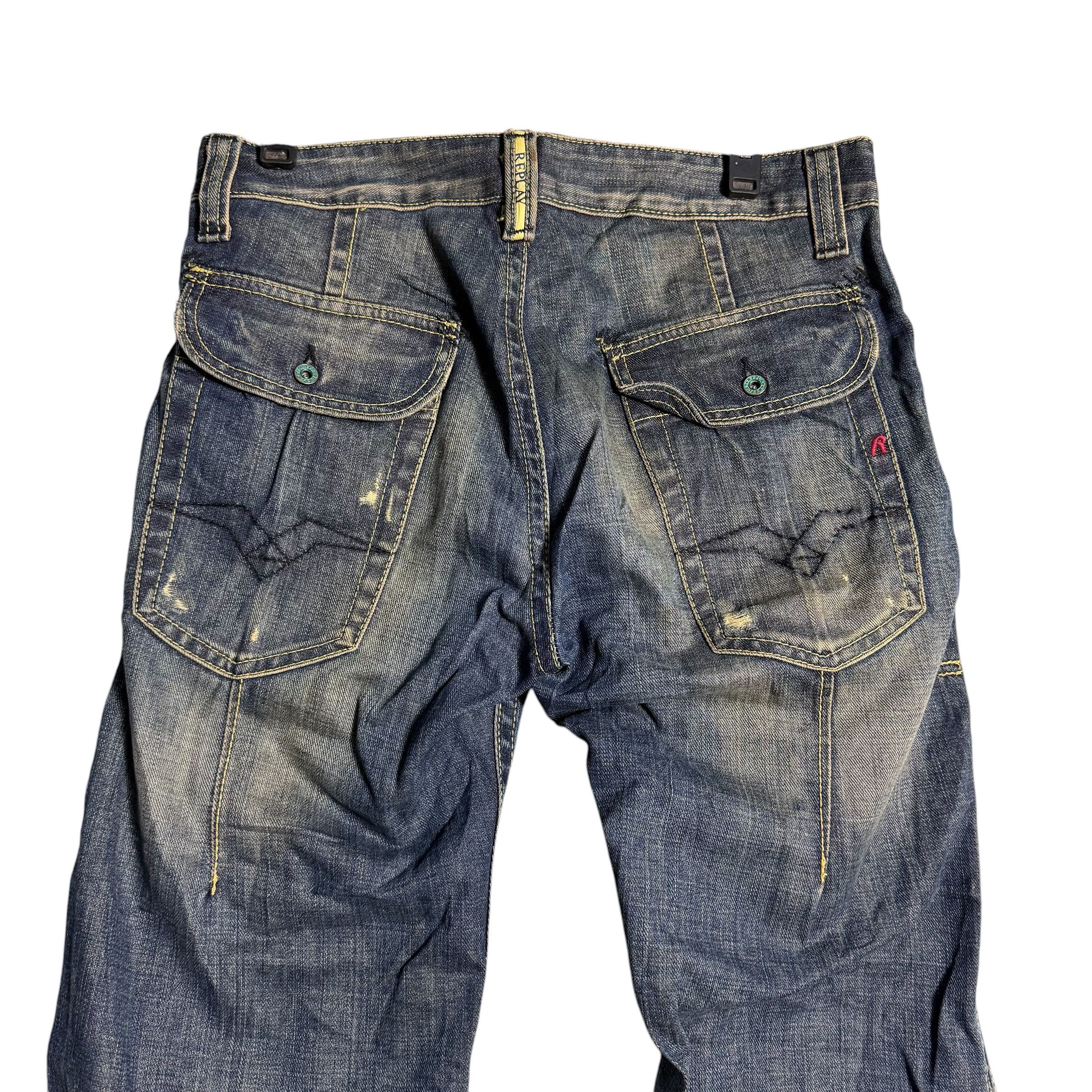 Replay 🔥RARE🔥Vintage Replay Distress Denim Jeans Made in Rumania Size US 32 / EU 48 - 6 Thumbnail