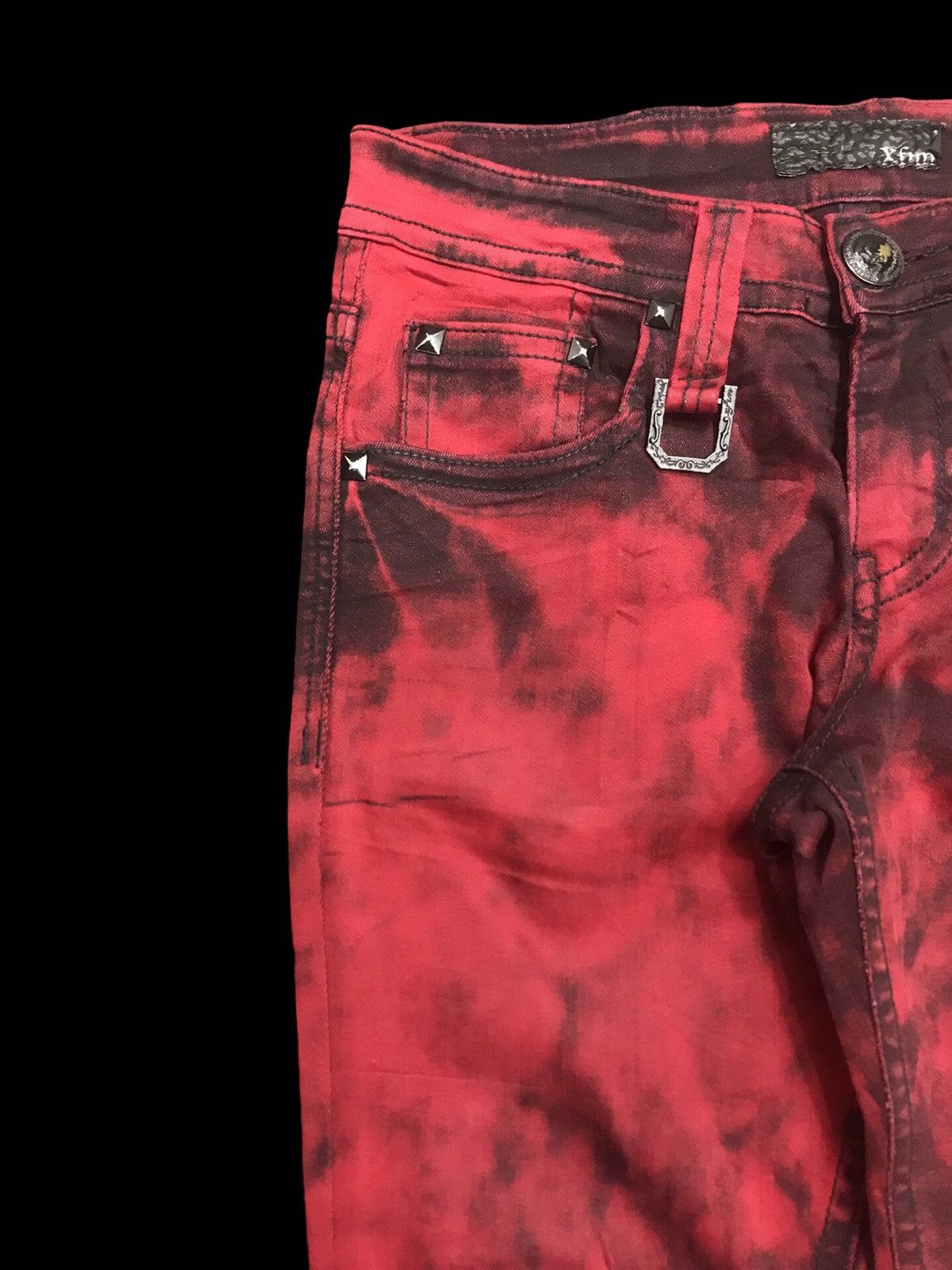 Japanese Brand 💥EMO/GOTHIC STYLE💥Xfrm Sick Design Skinny Soft Denim F245 Size US 29 - 4 Thumbnail