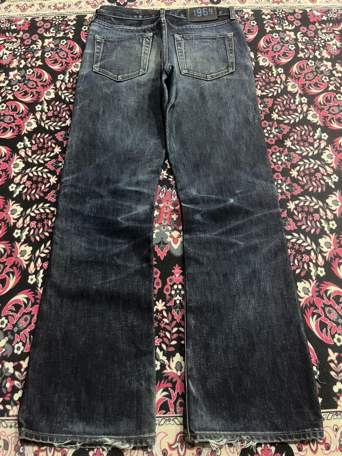 Tornado Mart Gap 1969 Dark Blue Whisker Washed Slim Boot Cut Jeans Size US 30 / EU 46 - 2 Thumbnail
