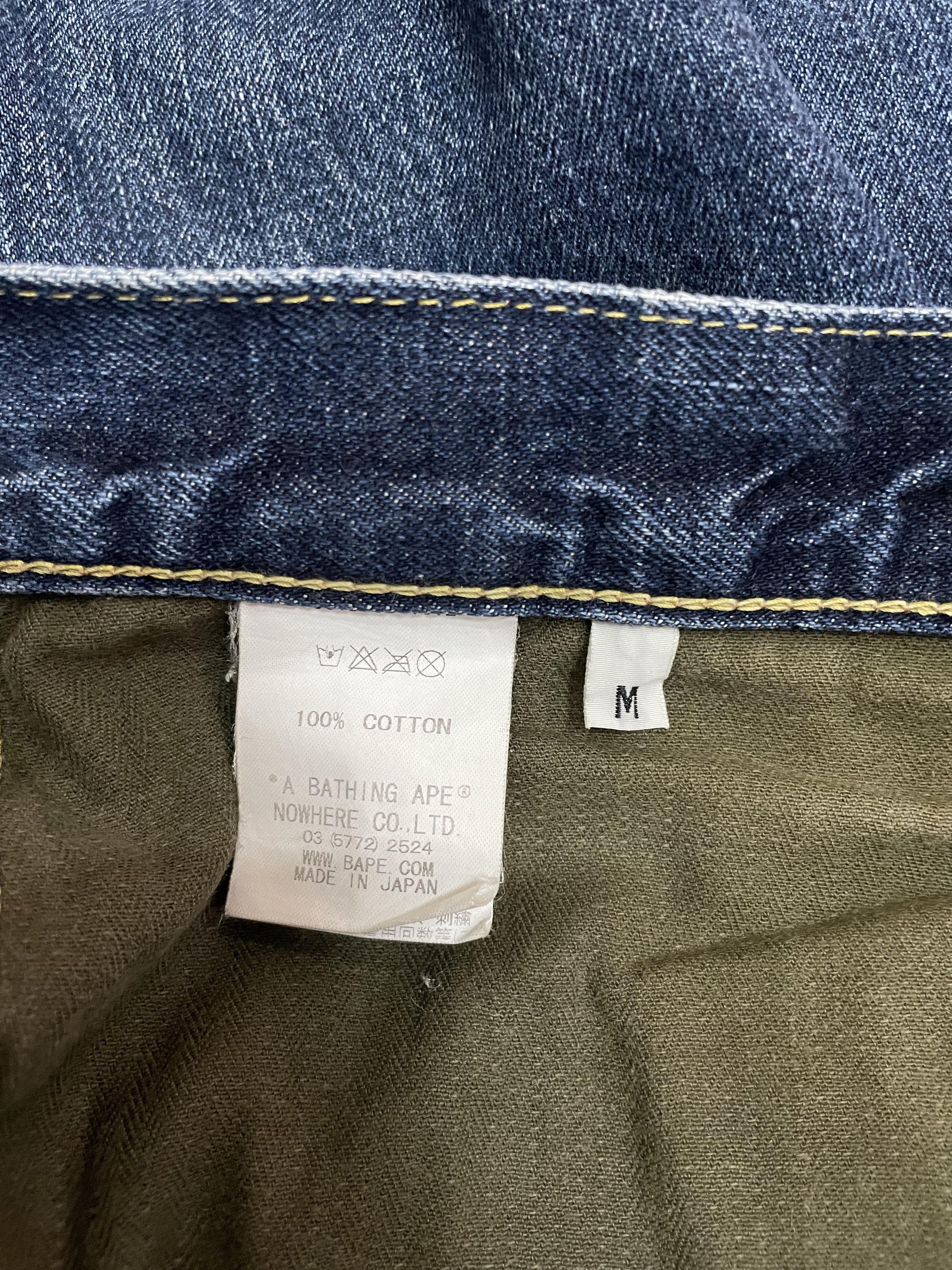 Bape Bapesta Embroidery - Monogram Fold Denim Pants Size US 35 - 12 Thumbnail