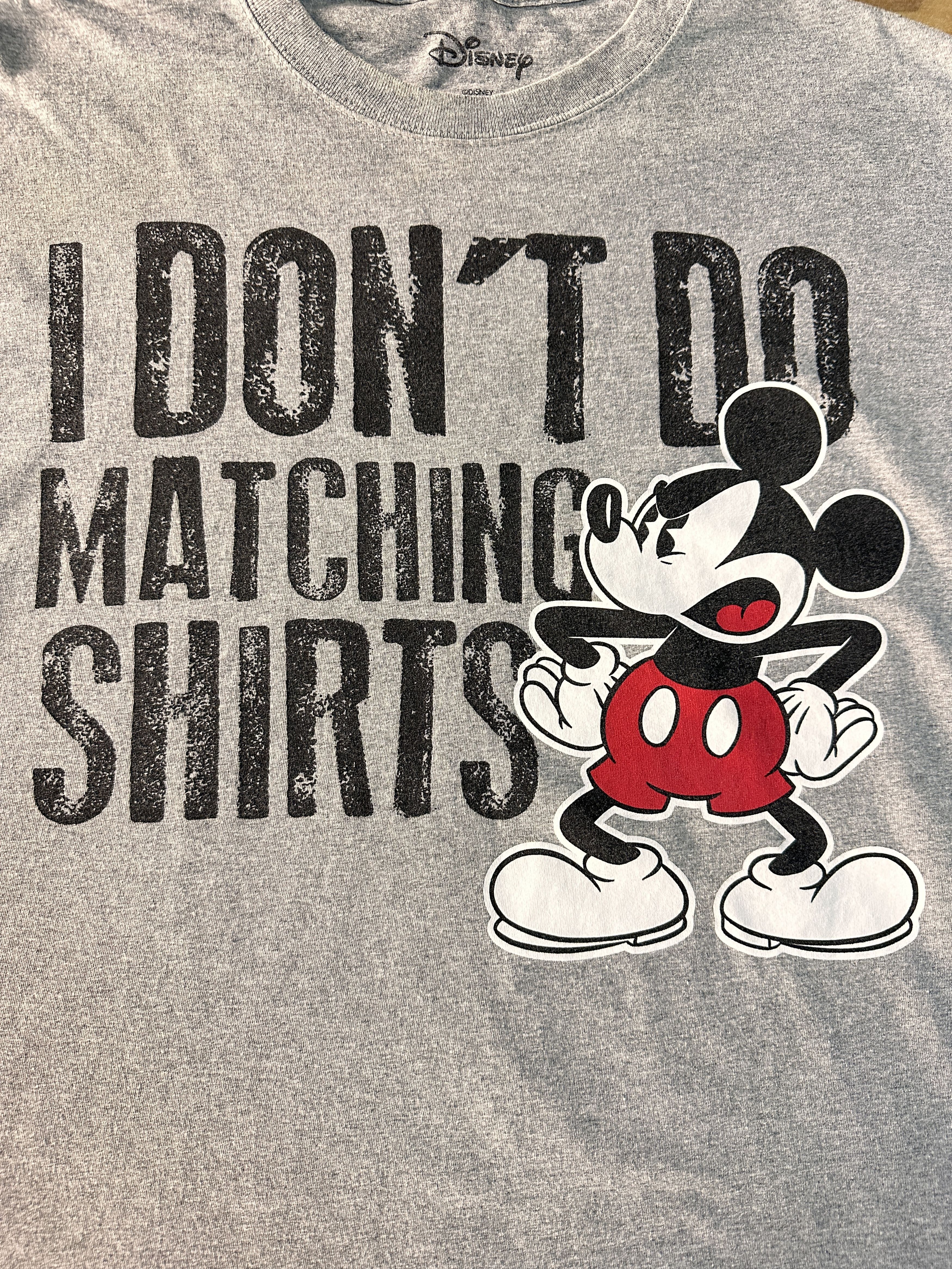 Disney × Mickey Mouse × Vintage Disney Mickey Mouse "I don't do matching shirts" Tee . XL Size US XL / EU 56 / 4 - 3 Thumbnail