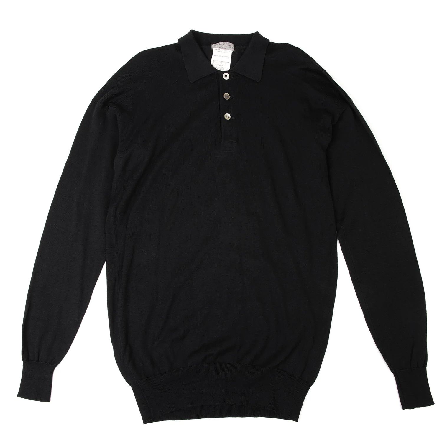 Yohji Yamamoto Yohji Yamamoto Cotton Long Sleeve Polo Shirt Size US M / EU 48-50 / 2 - 1 Thumbnail