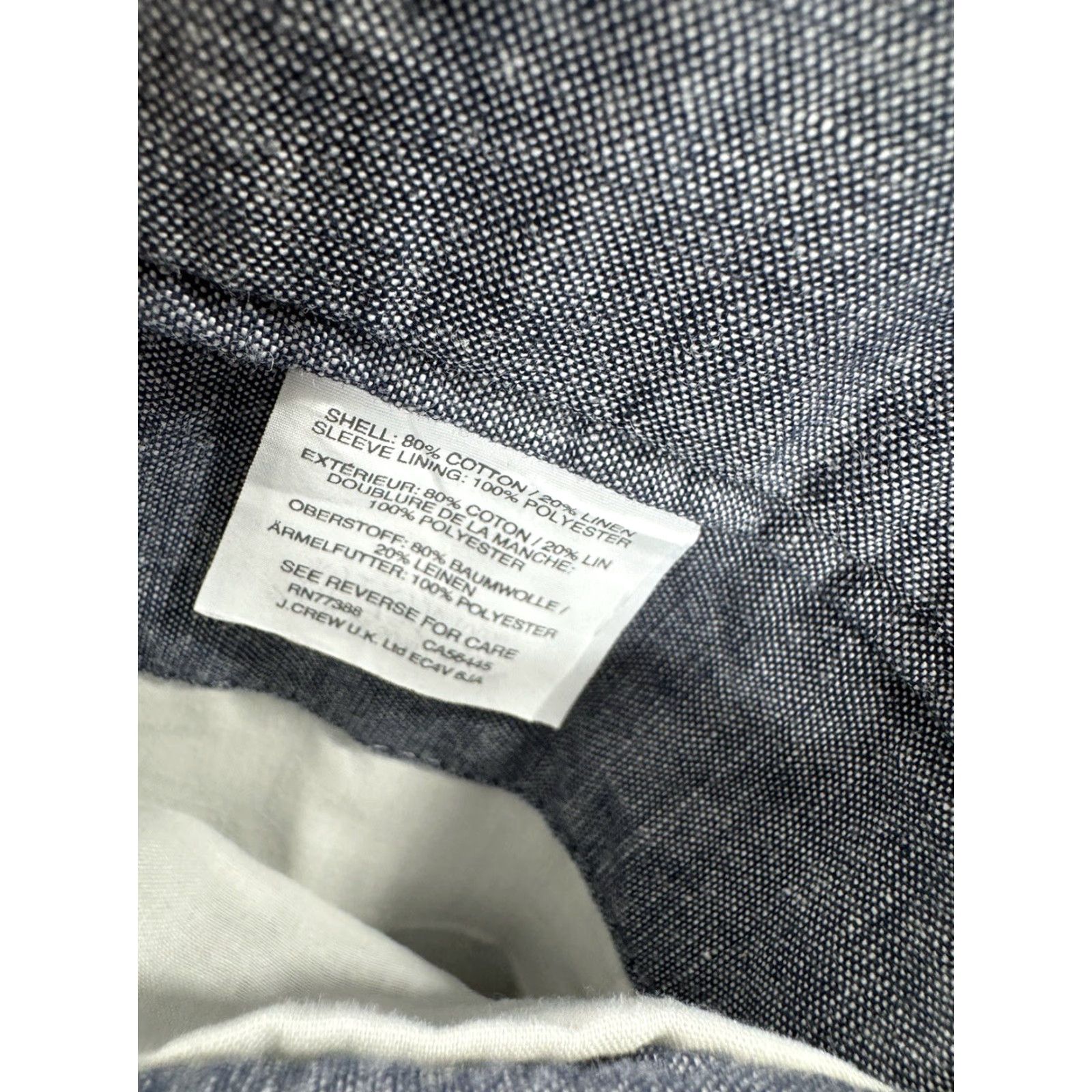 J.Crew J. Crew Blazer LINEN BLEND Ludlow Unstructured Mens 38 SHORT Jacket Grayish Blue Size US 38 / EU 54 - 8 Thumbnail