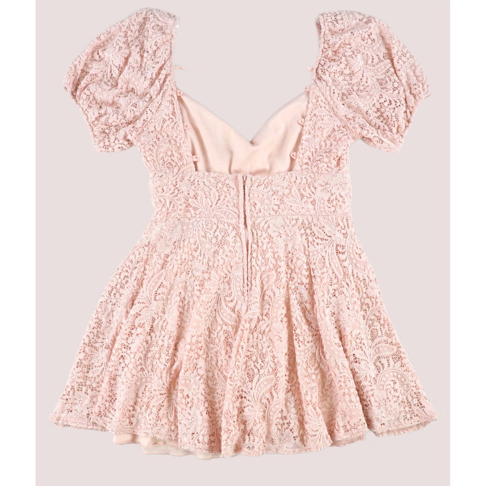 Vintage B. DARLIN Womens Lace Up Back Mini Dress pink Juniors 13/14 Size XL / US 12-14 / IT 48-50 - 1 Thumbnail