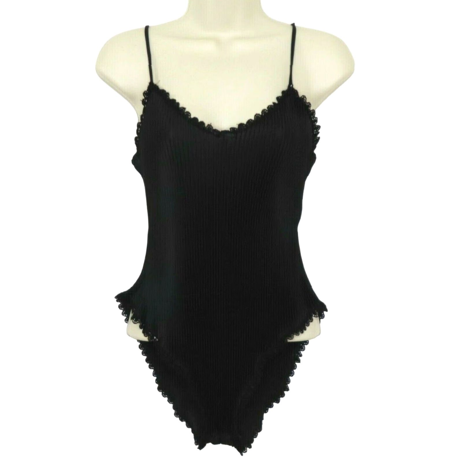 Vintage VINTAGE Maidenform Bodysuit Women 34 Style 94715 Pleated Elegance Spaghetti Strap Wireless Underwire N/A Black 1 Pack 90s Mens? Size XXS / US 00 / IT 34 - 2 Thumbnail