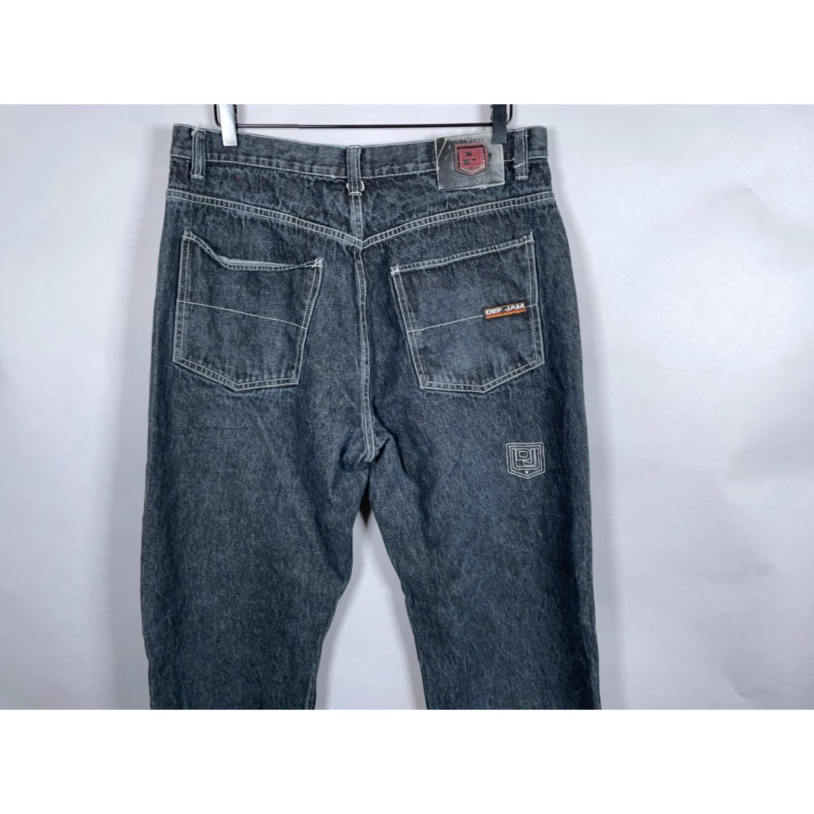 Denime VINTAGE Def Jam Men’s Jeans Baggy Fit 90s Hip Hop Denim Relaxed Fit 36x31.5 Black Size US 36 / EU 52 - 4 Thumbnail
