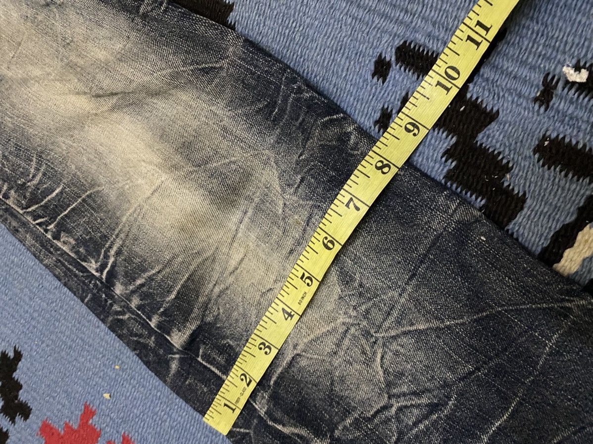 Japanese Brand DISTRESSED DENIM PATINA DOUBLE WAIST LIGHTNING SPARK JEAN Size US 30 / EU 46 - 19 Thumbnail