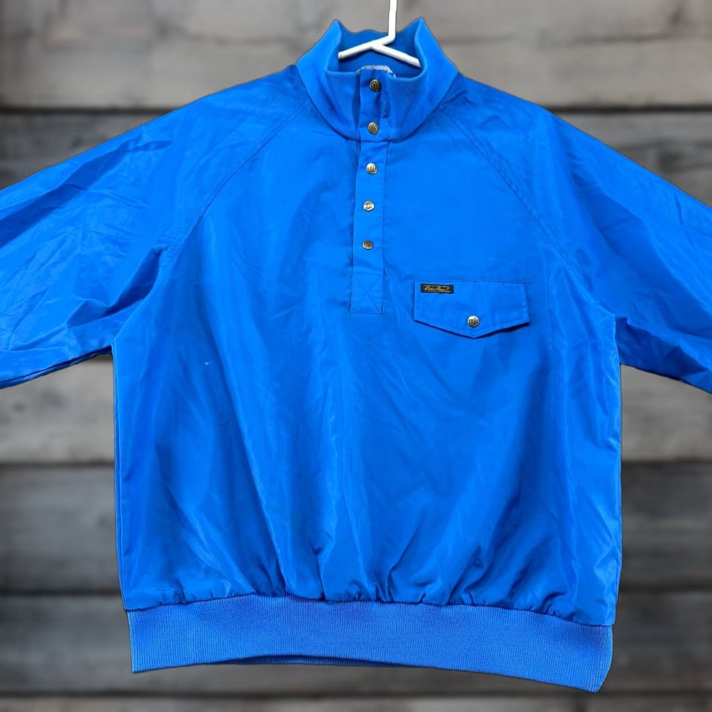 Eddie Bauer VINTAGE Eddie Bauer Jacket Mens M Blue Windbreaker Hooded 90s Nylon Snap Pullover Polka Dot Jacket Mens Size US M / EU 48-50 / 2 - 1 Thumbnail
