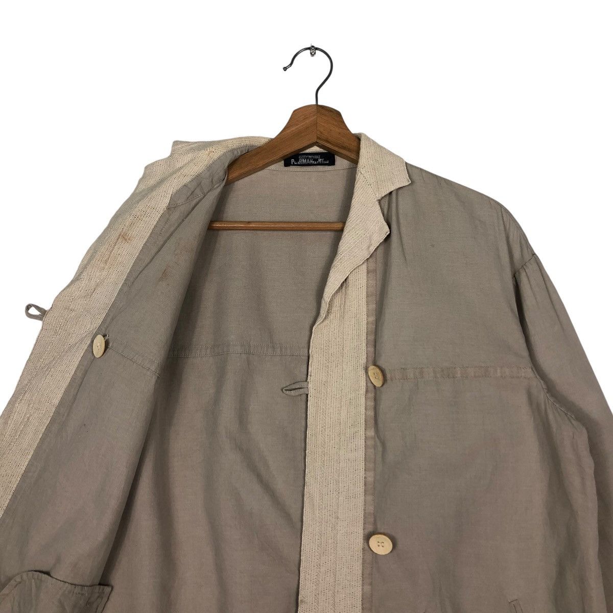 Issey Miyake 🔥VINTAGE ISSEY MIYAKE PERMANENTE MANDARIN BUTTON JACKET Size US M / EU 48-50 / 2 - 14 Thumbnail