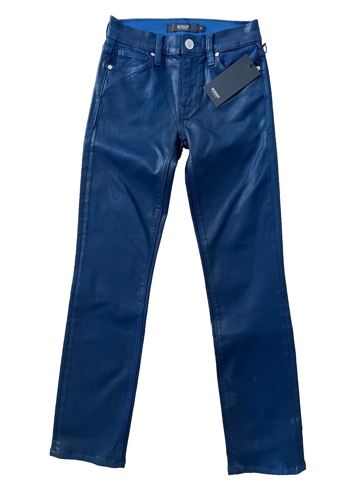 Hudson Hudson Nico Straight Ankle Jeans Pageant Blue Coated ( 23 ) Size 23" - 3 Thumbnail