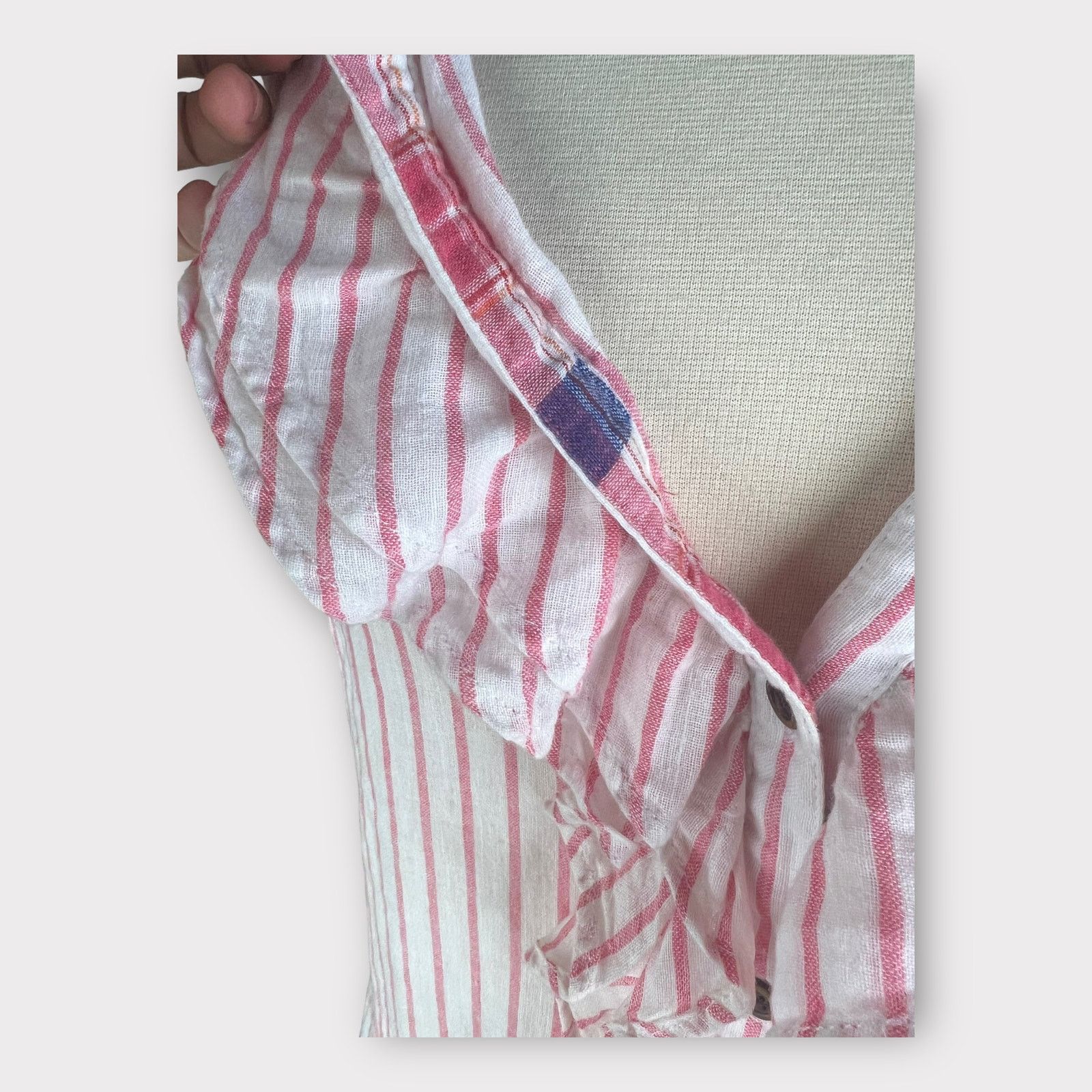 Abercrombie & Fitch Abercrombie and Fitch | Vintage Y2K Linen Blend Striped Top Size M / US 6-8 / IT 42-44 - 7 Thumbnail